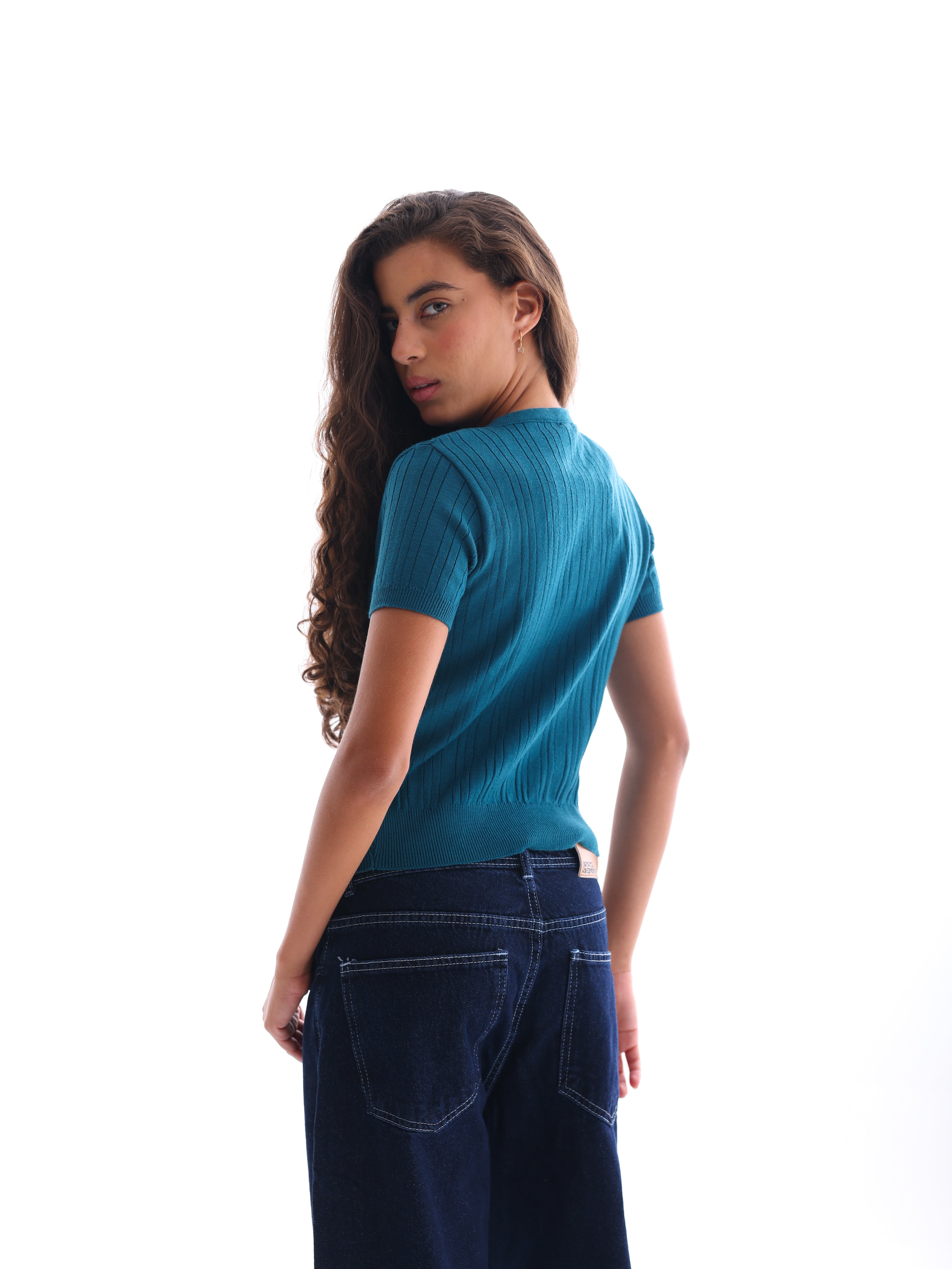 Star Cropped Knitted Top