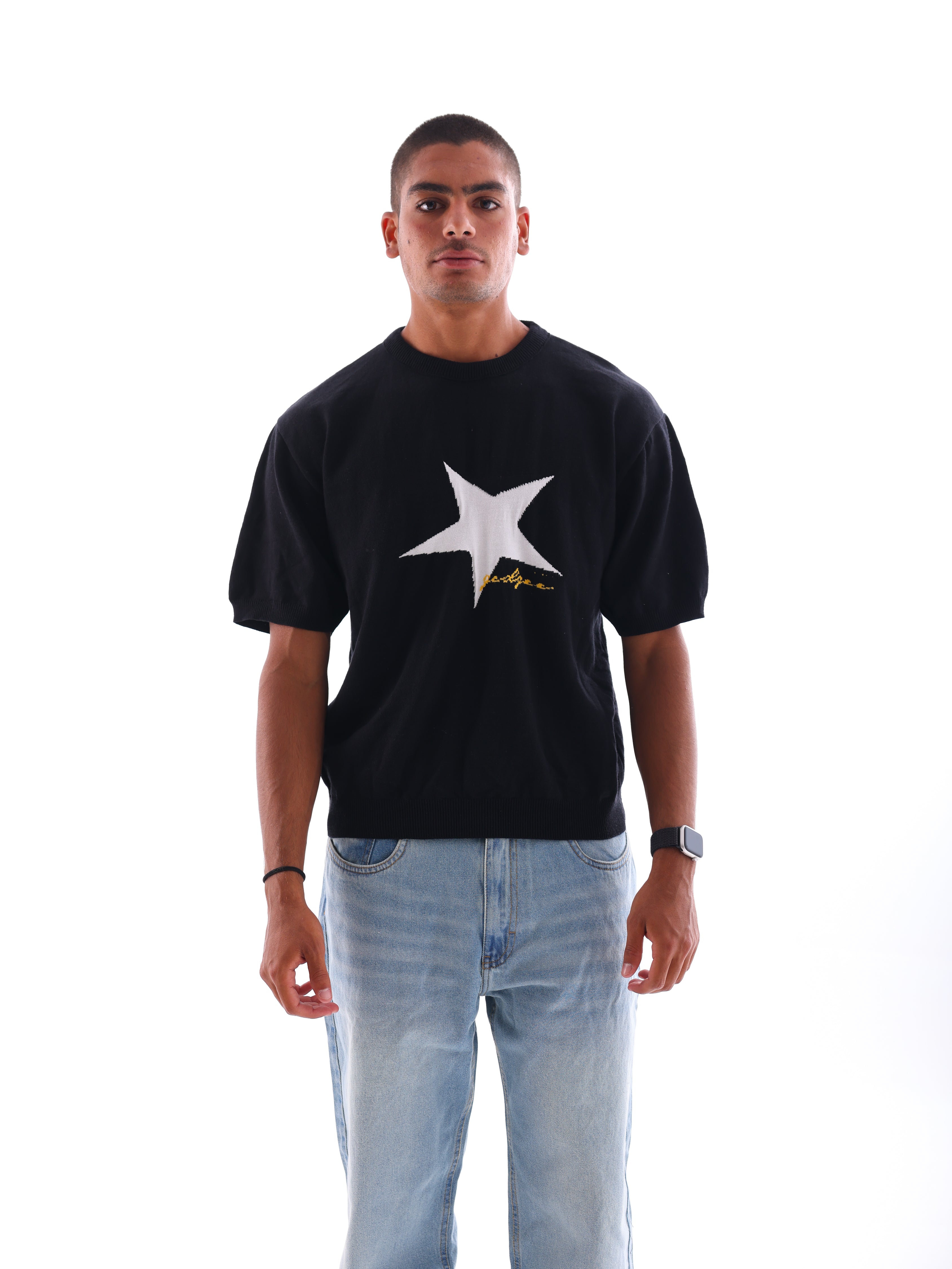 Born A Star Round Knitted T-Shirt