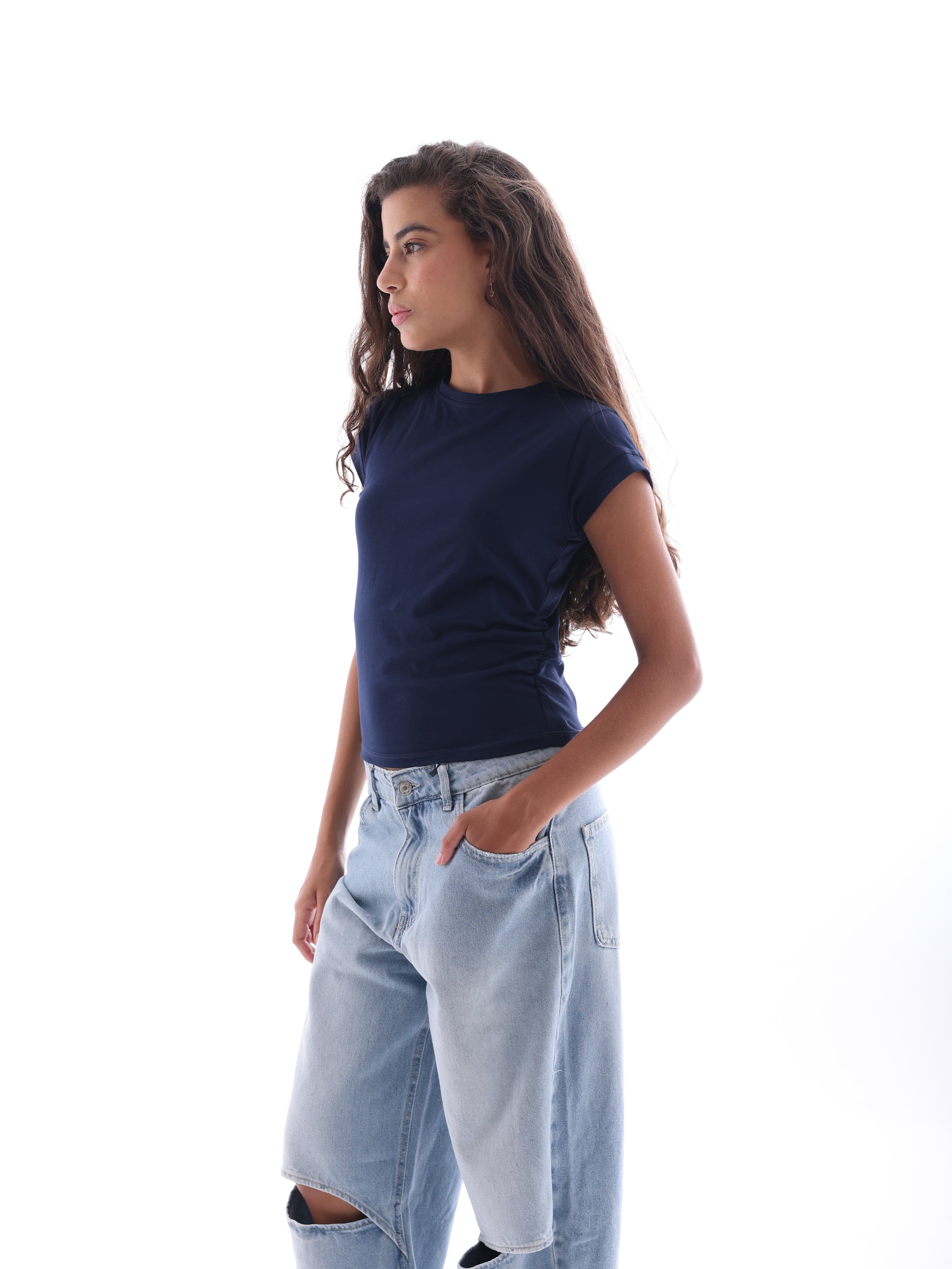 Drape Cropped T-Shirt