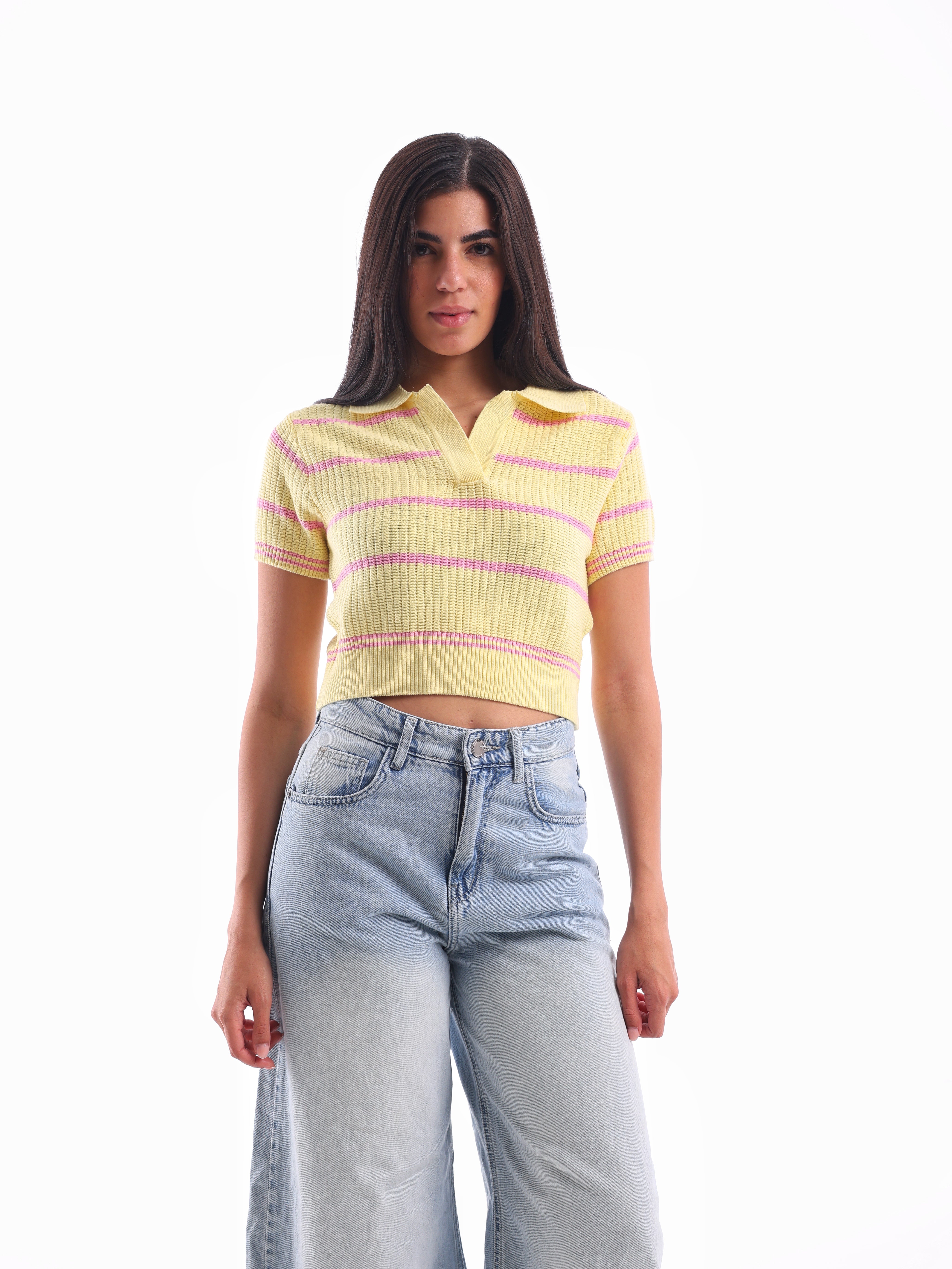 Striped Knitted Polo