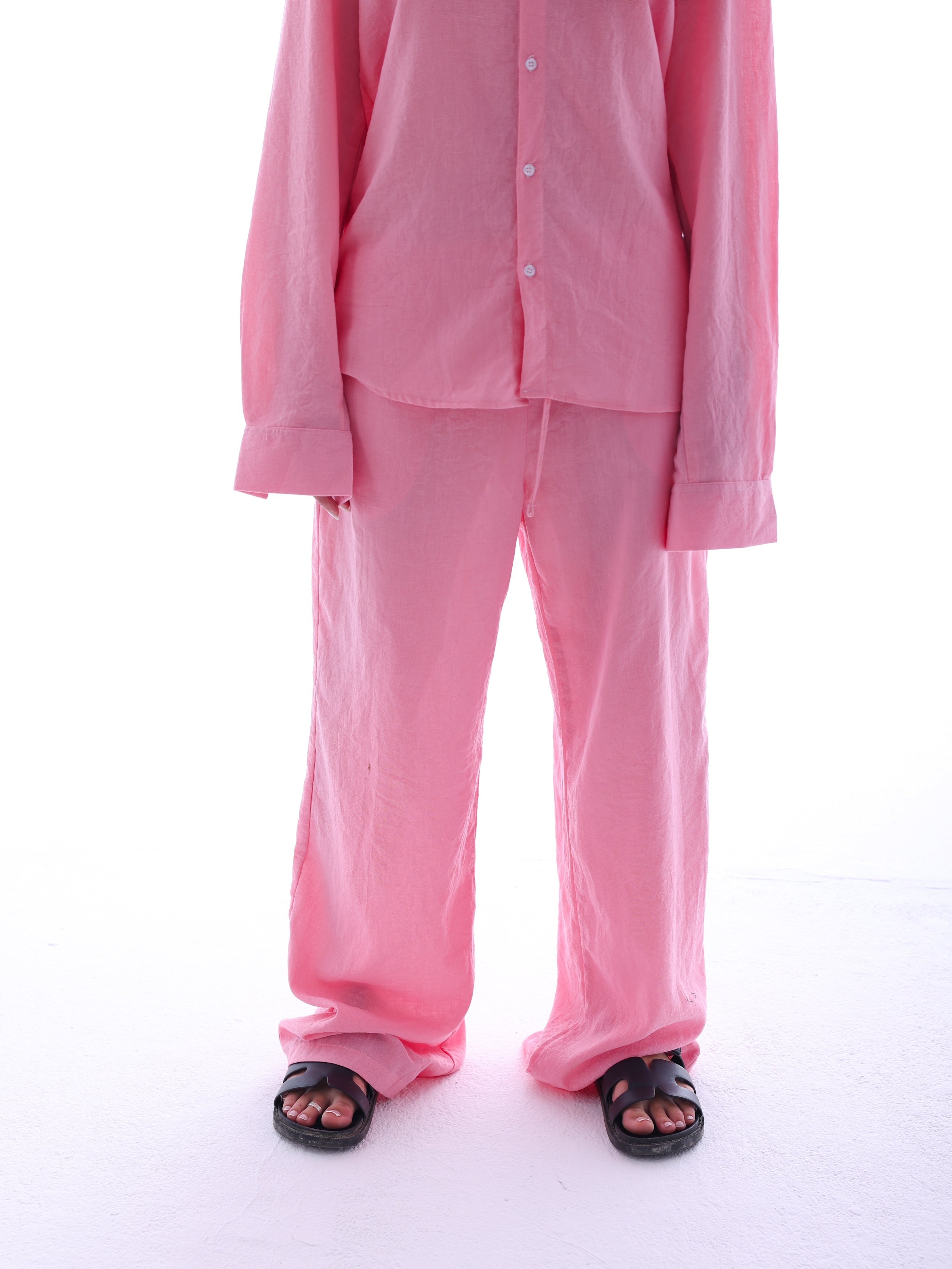 Wide-Leg Linen Pants