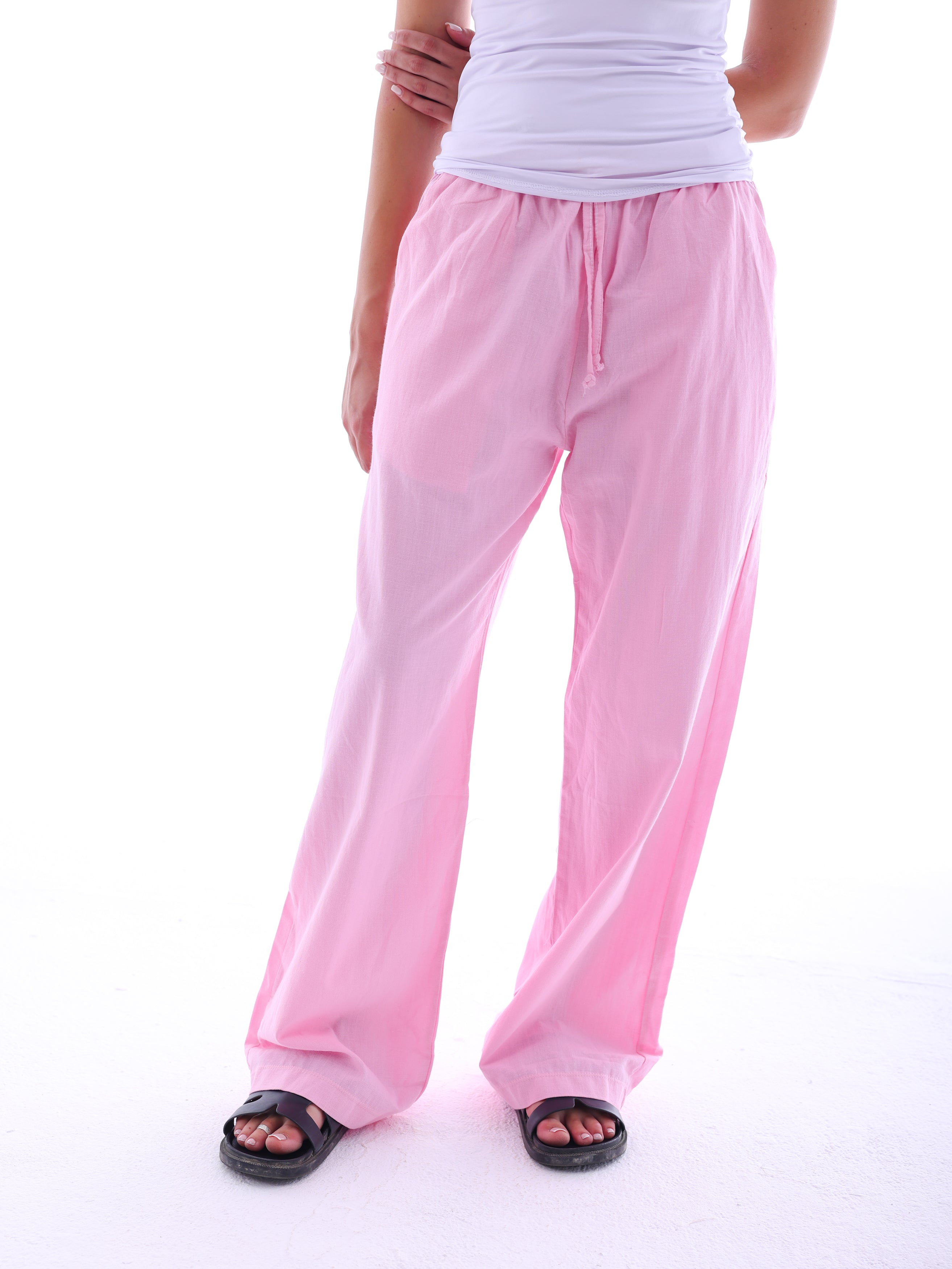 Wide-Leg Linen Trousers