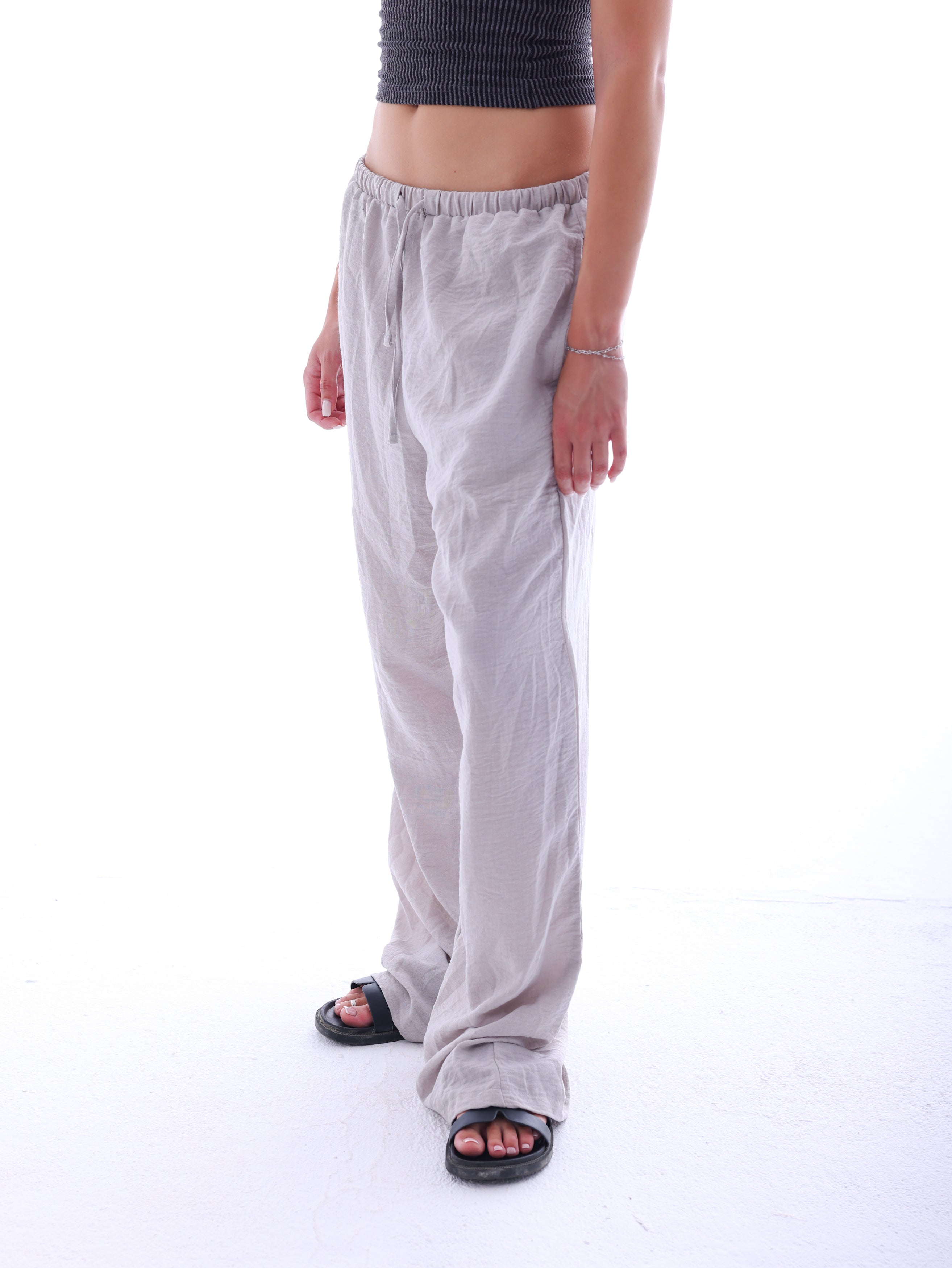 Wide-Leg Linen Pants