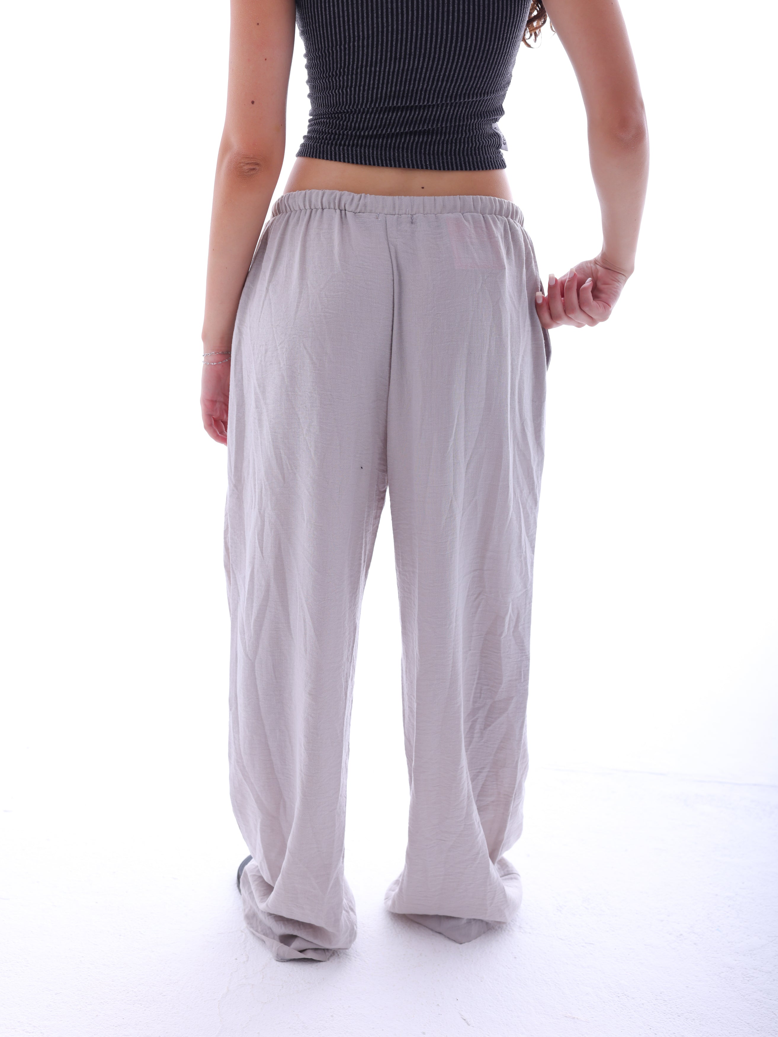 Wide-Leg Linen Pants