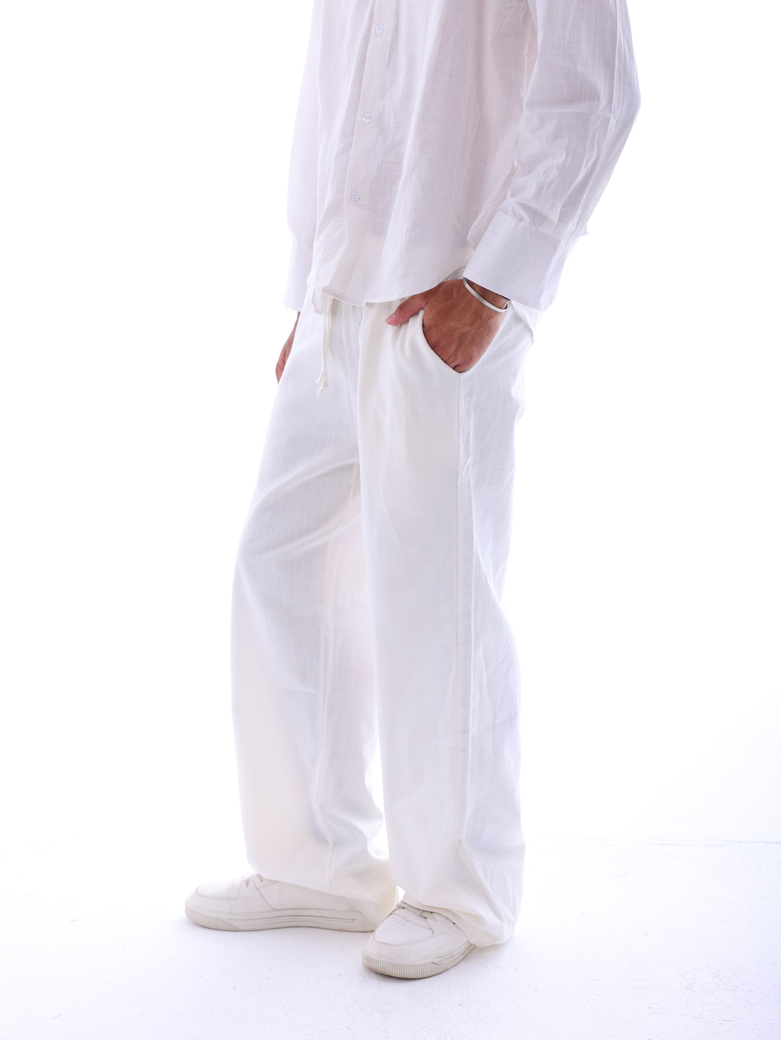 Wide-Leg Linen Trousers