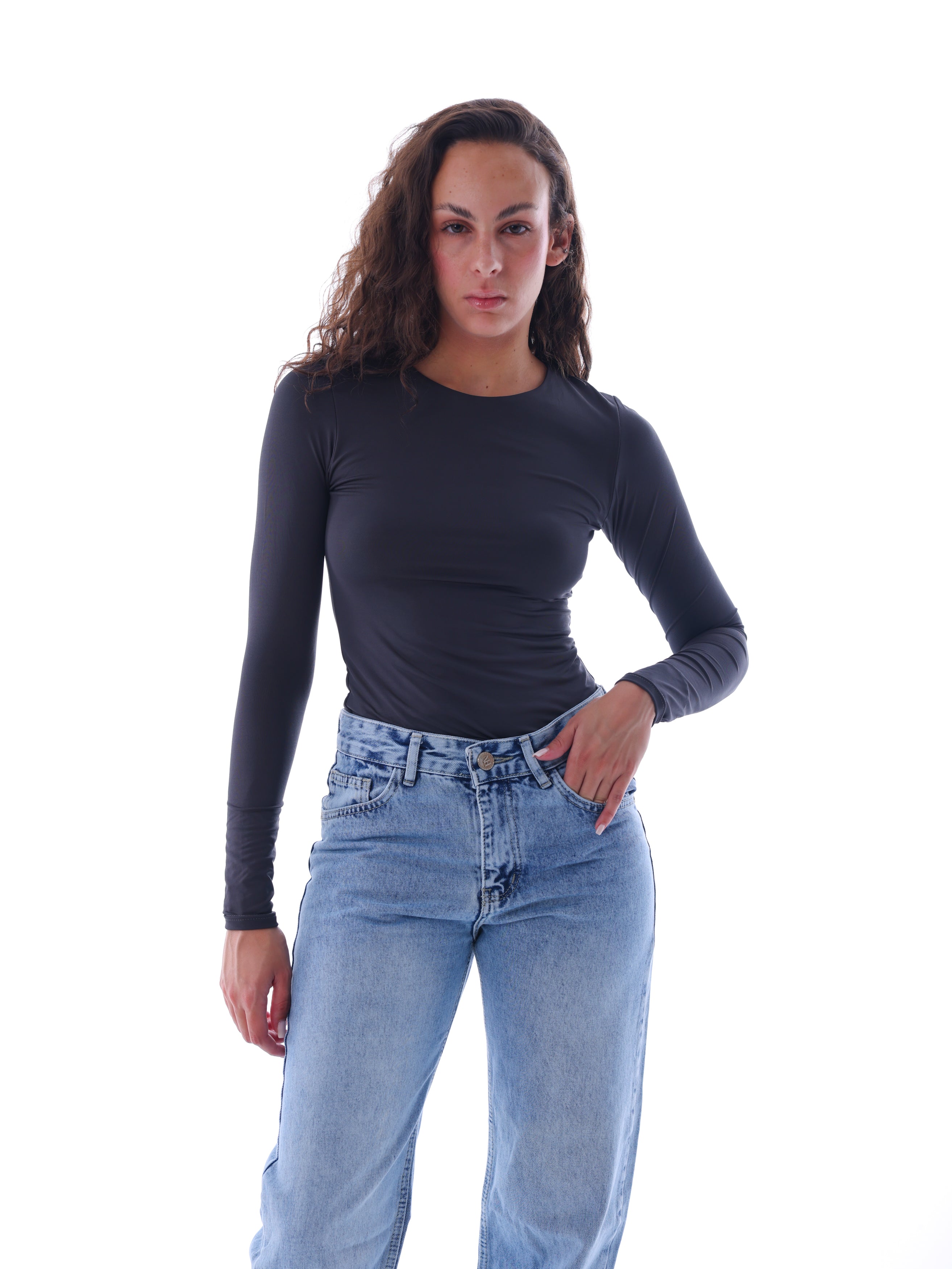 Boat Neck Long-Sleeve Bodysuit
