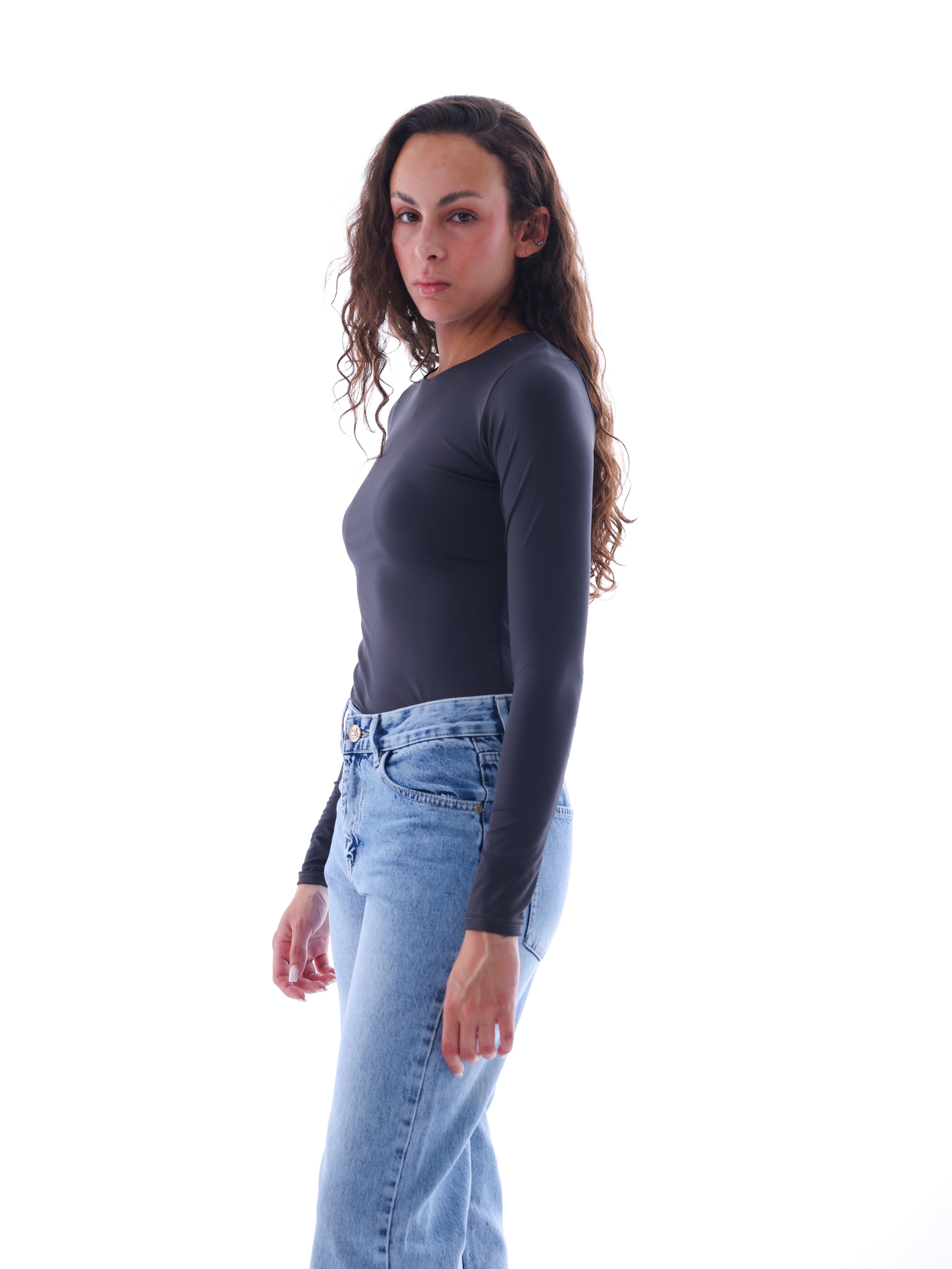 Boat Neck Long-Sleeve Bodysuit