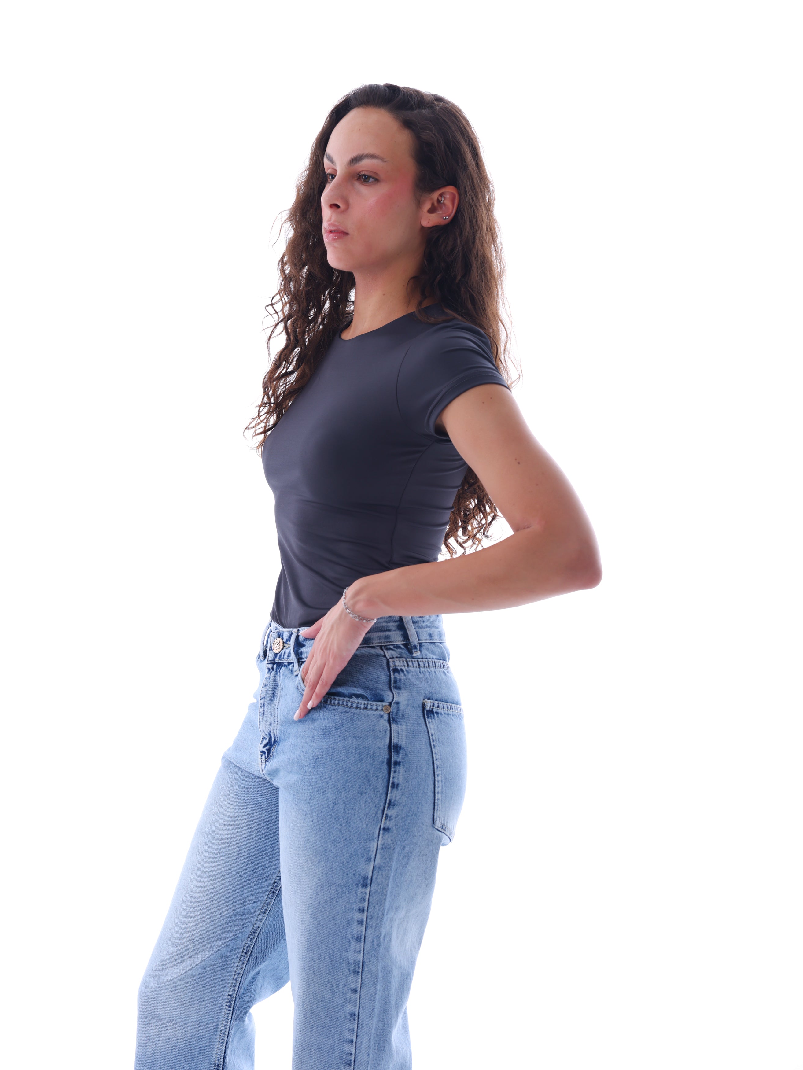 Boat Neck Short-Sleeve Bodysuit