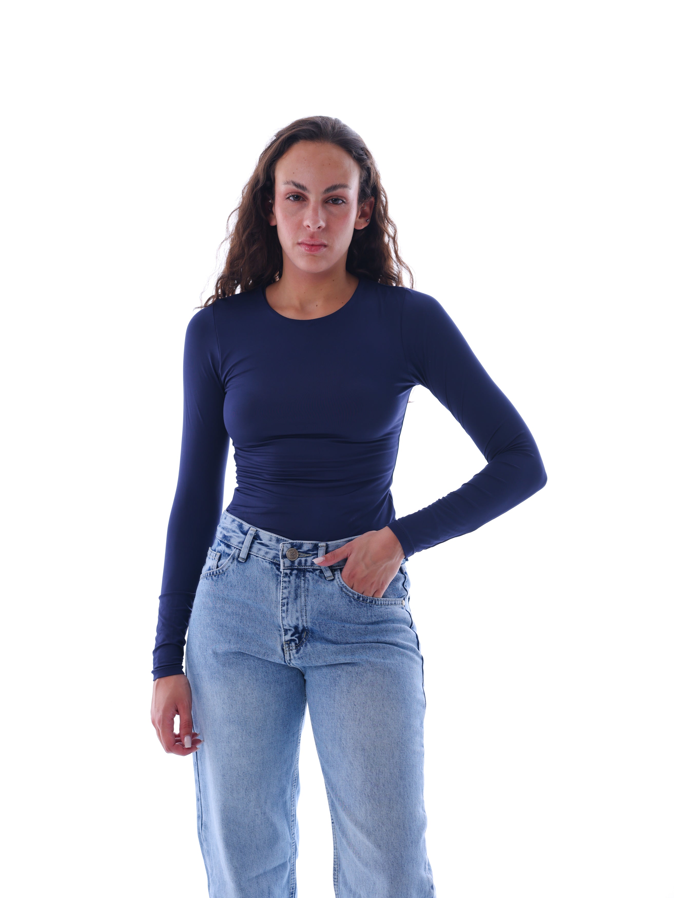 Boat Neck Long-Sleeve Bodysuit