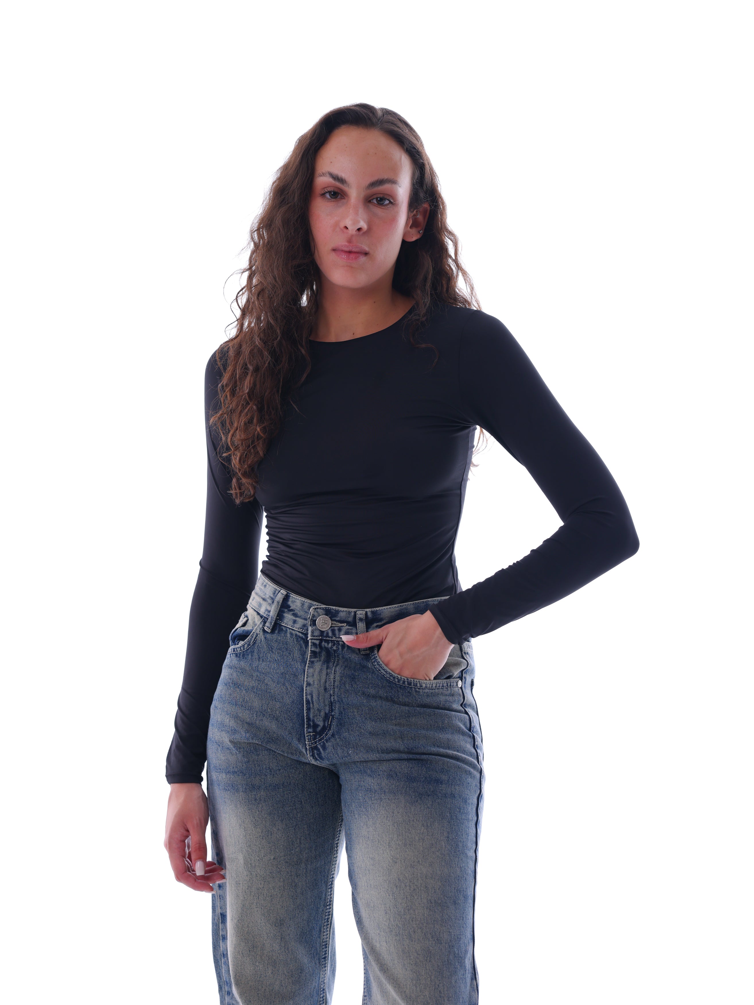 Boat Neck Long-Sleeve Bodysuit