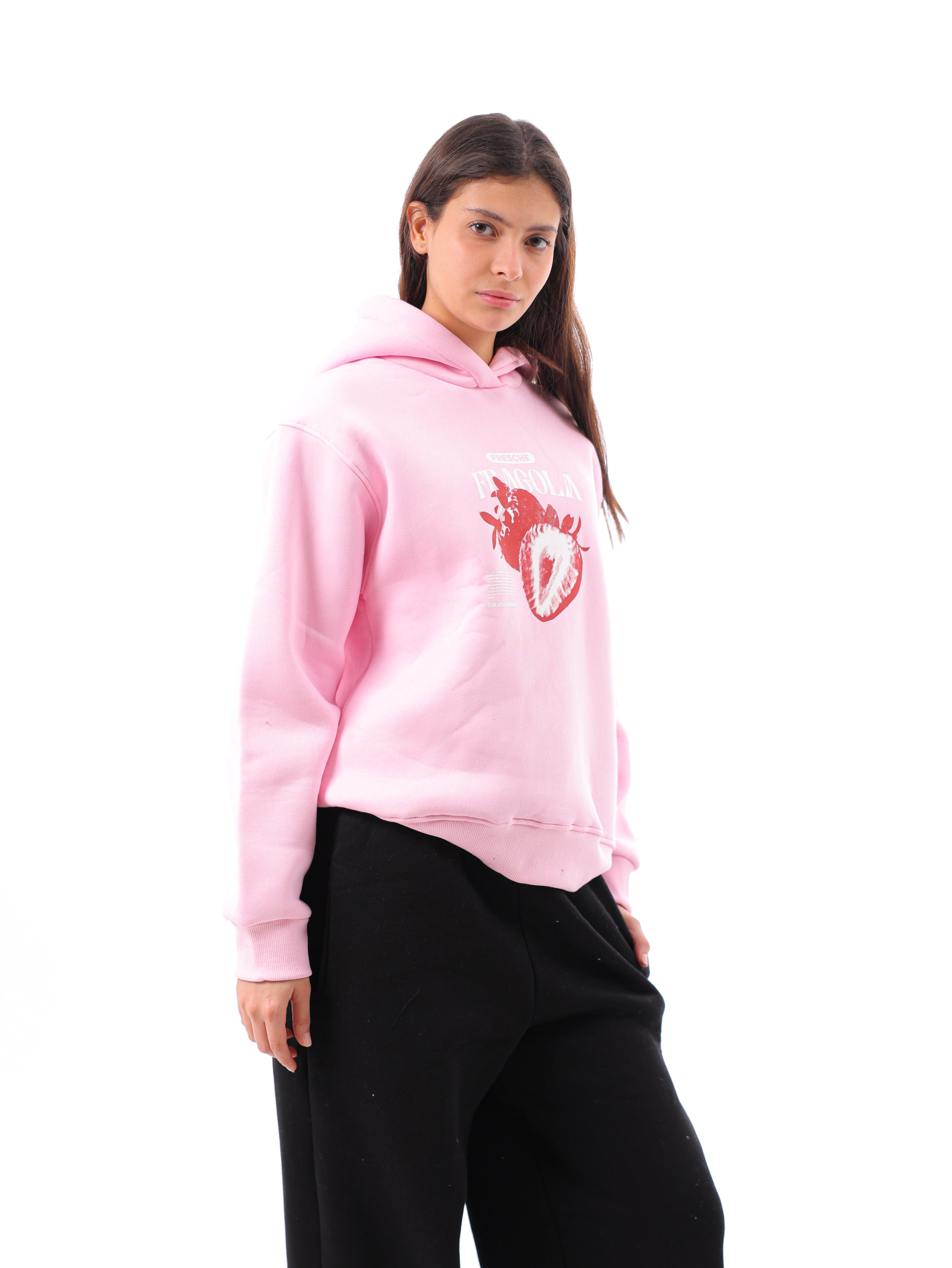 Strawberry Printed Oversized Hoodie