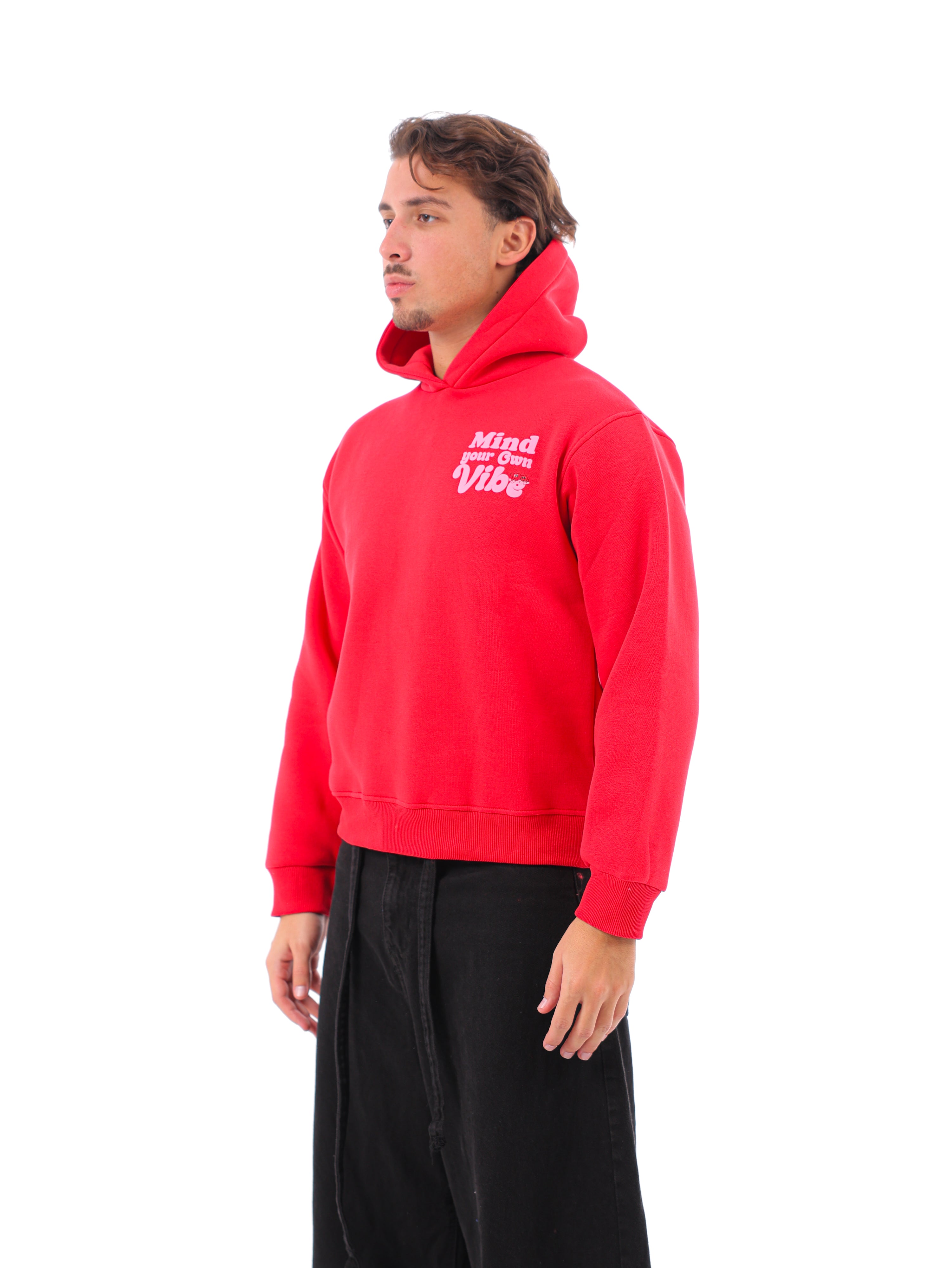 Mind The Vibe Printed Oversized Hoodie