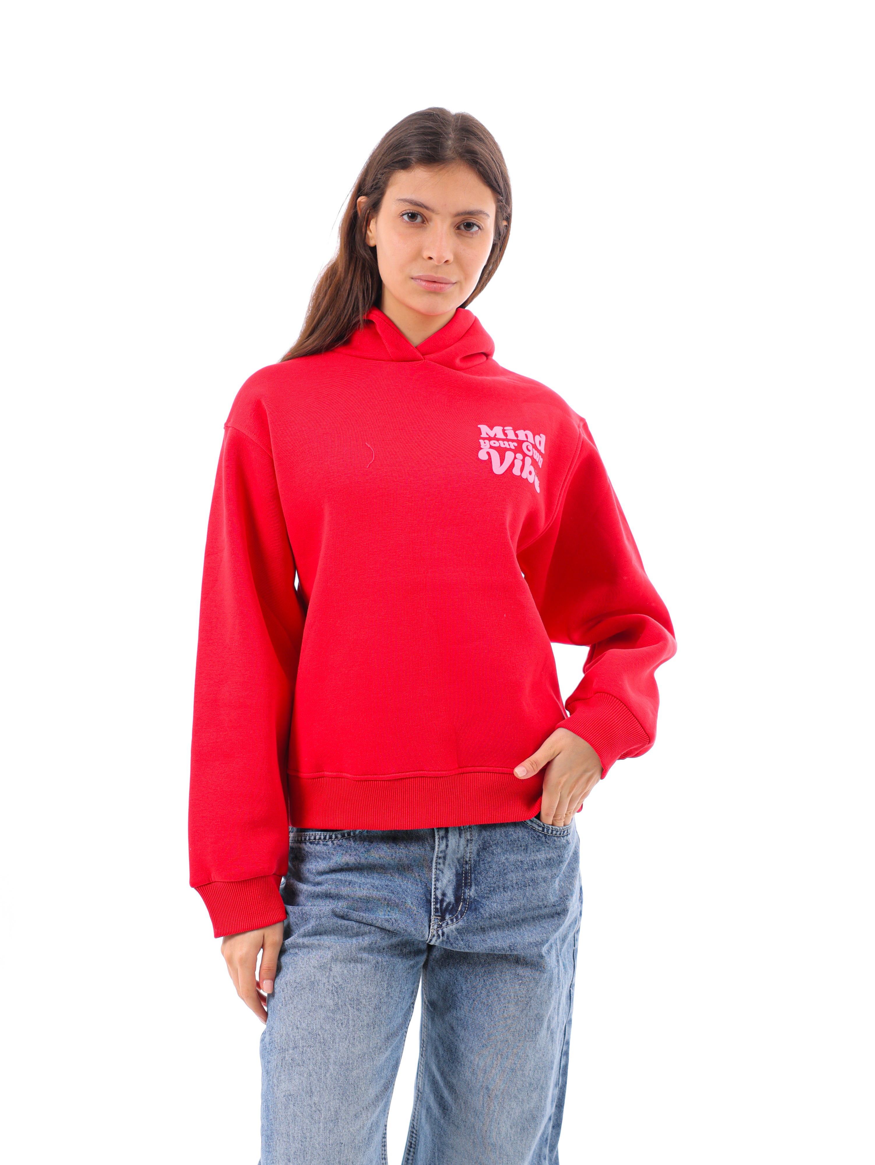 Mind The Vibe Printed Oversized Hoodie