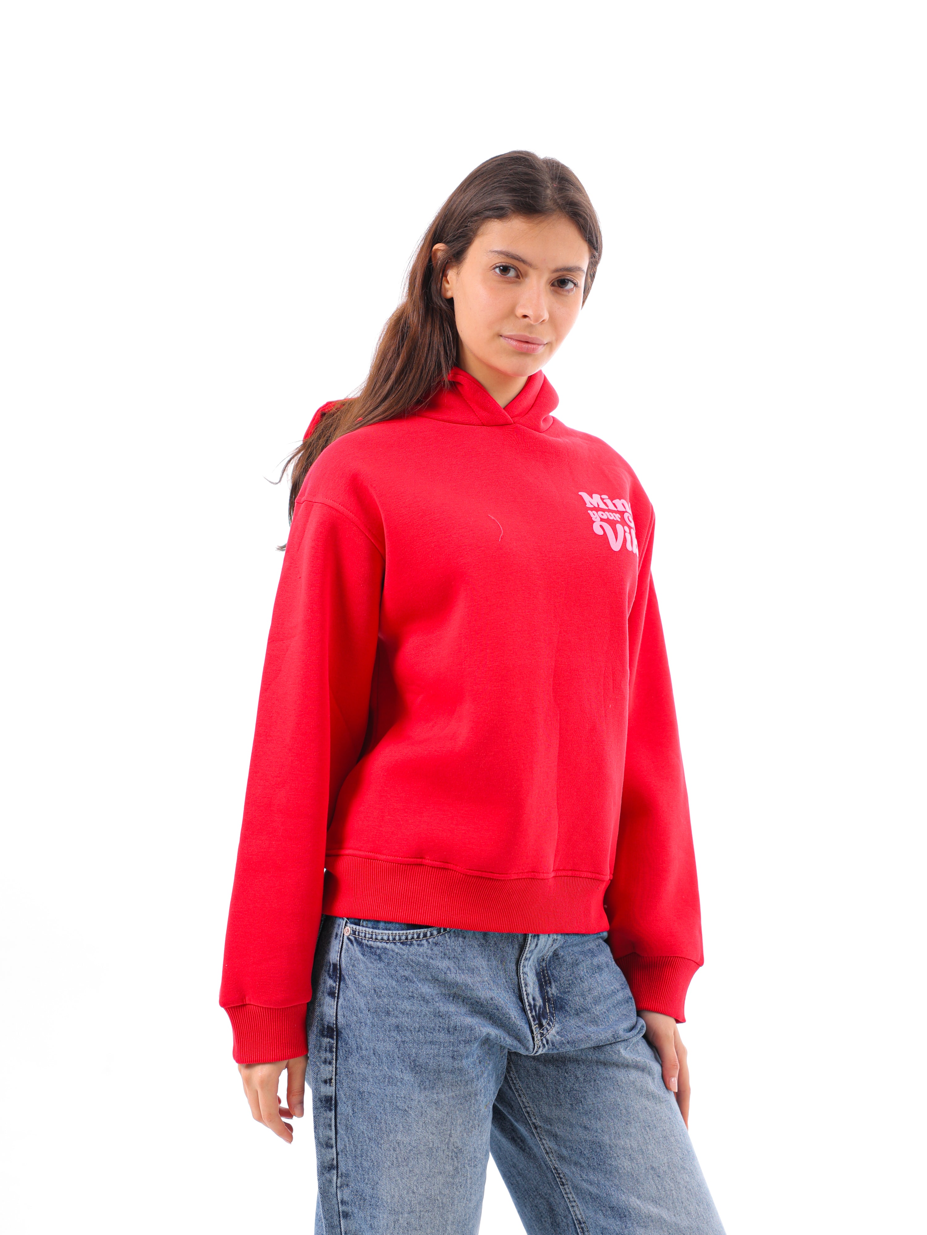 Mind The Vibe Printed Oversized Hoodie