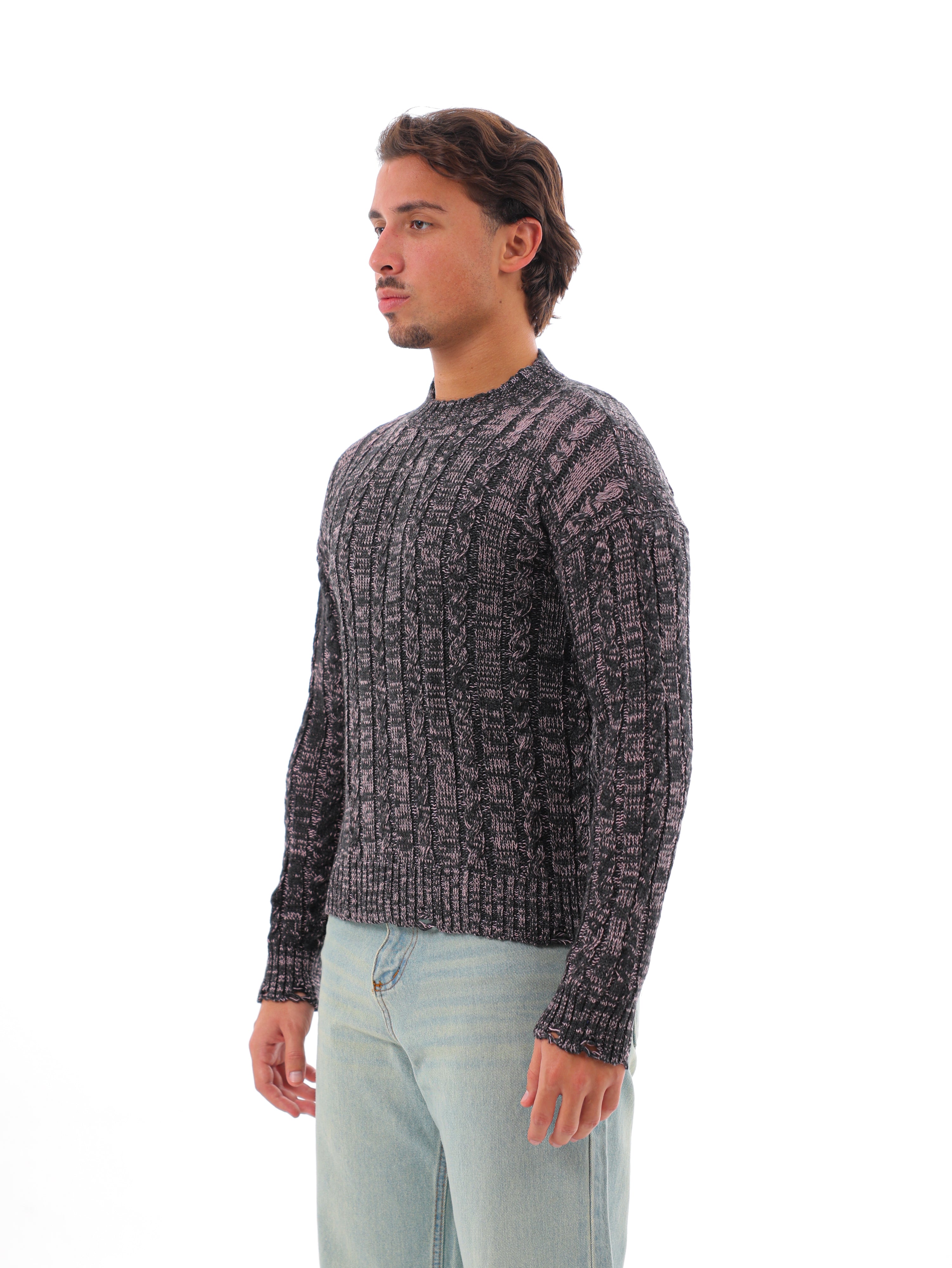 Grandpa Knitted Cable Crewneck