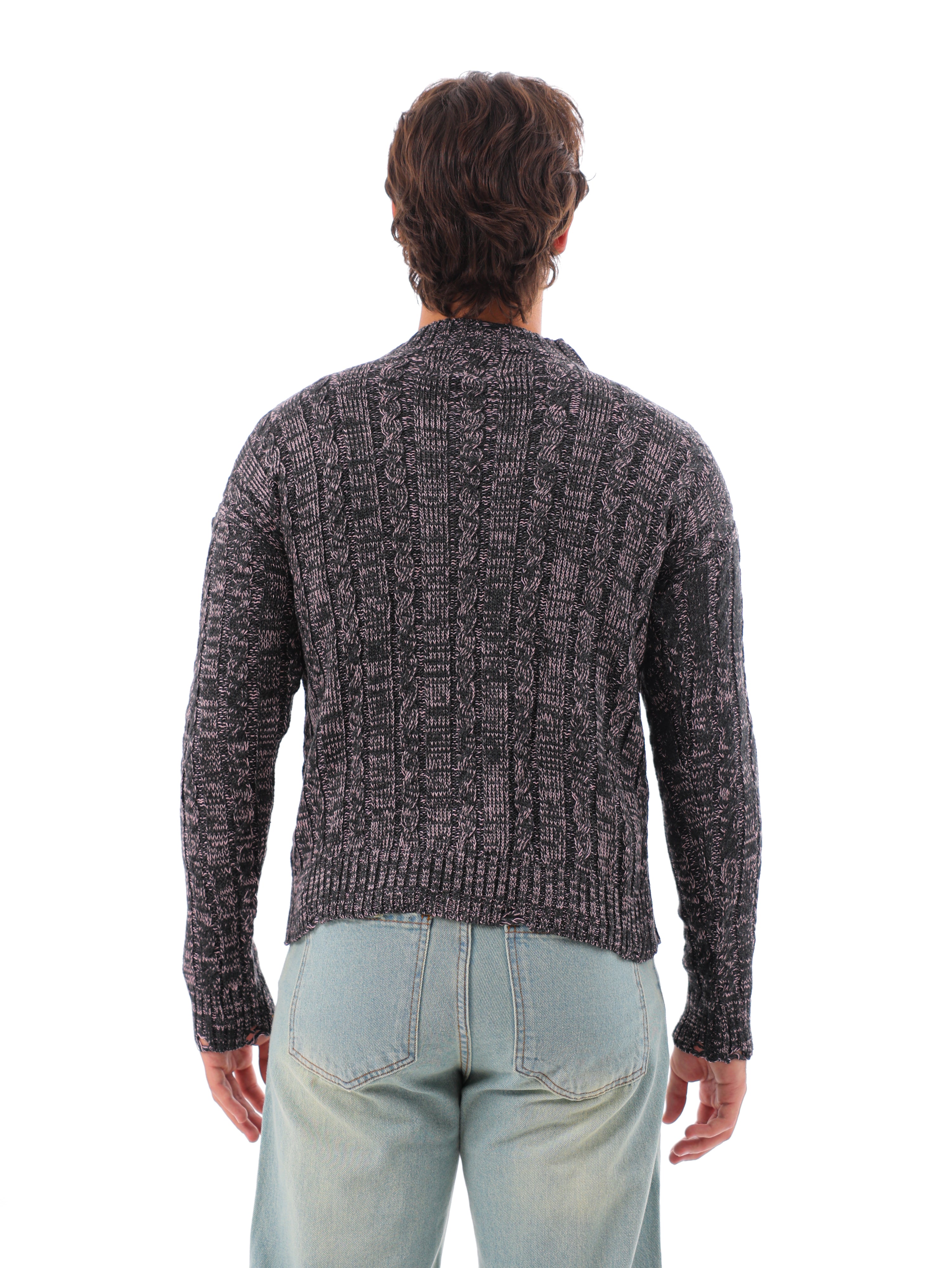 Grandpa Knitted Cable Crewneck