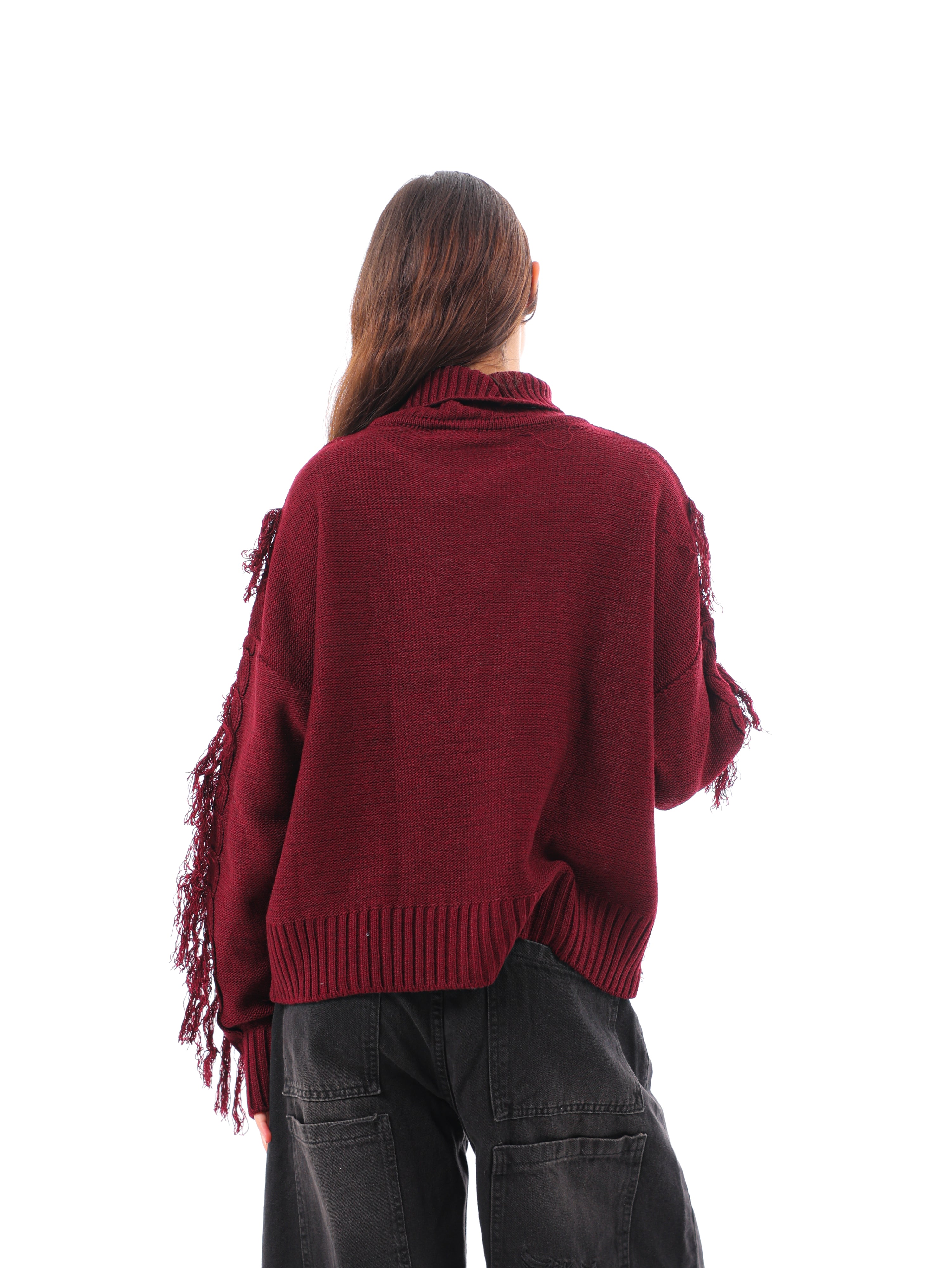 Mock Neck Cable Pullover
