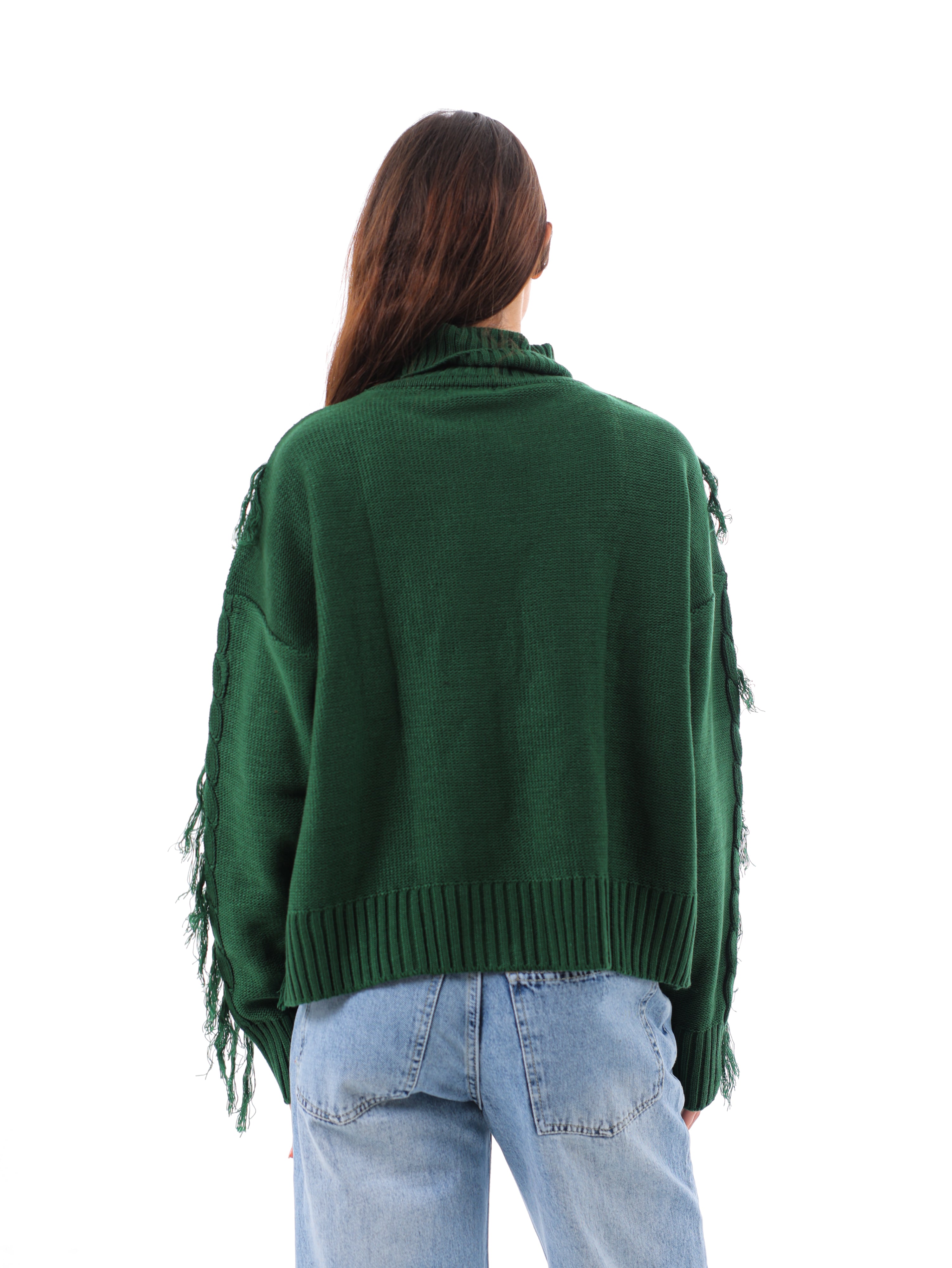 Mock Neck Cable Pullover