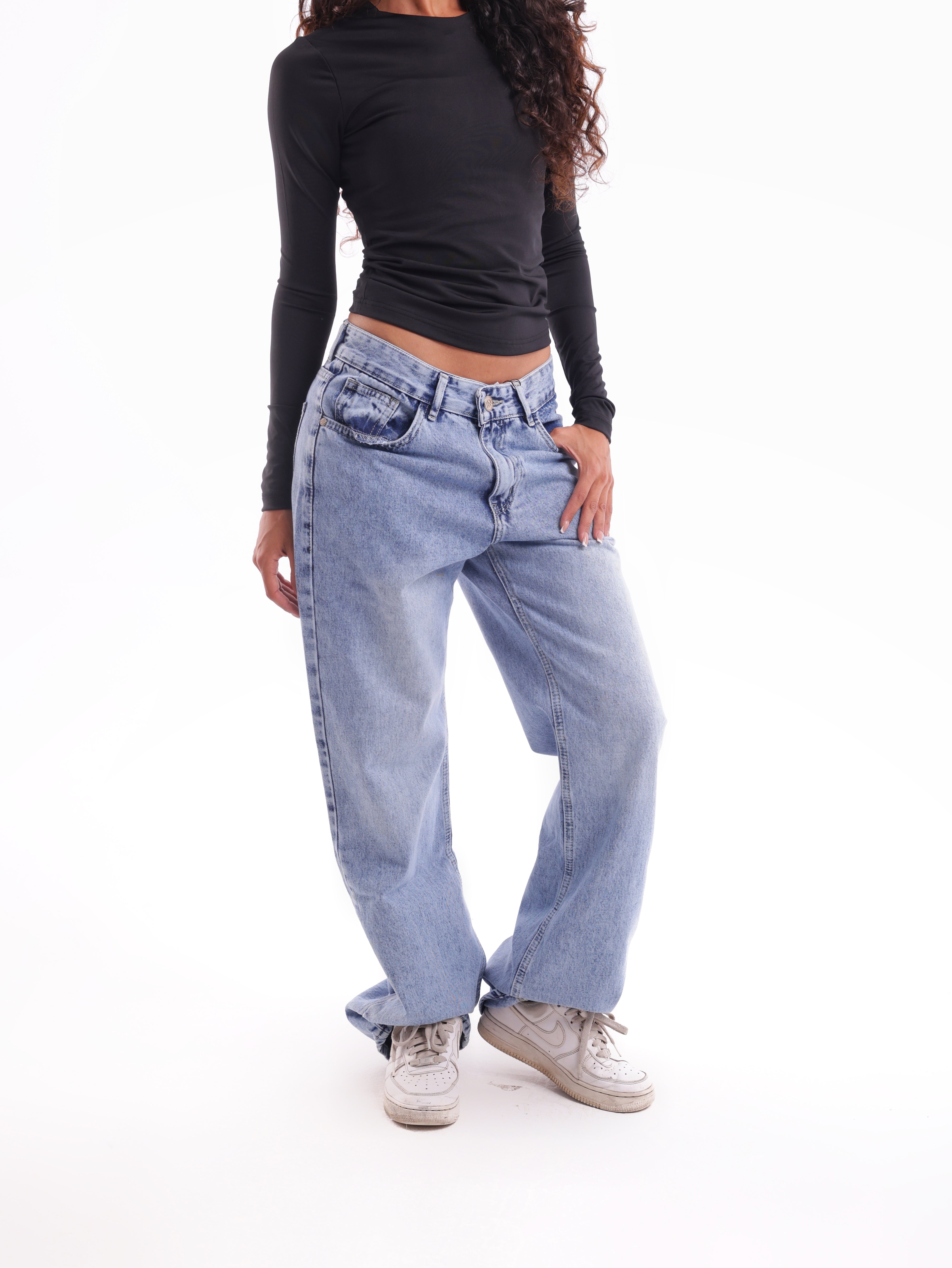 Mid-Rise Straight Leg Denim