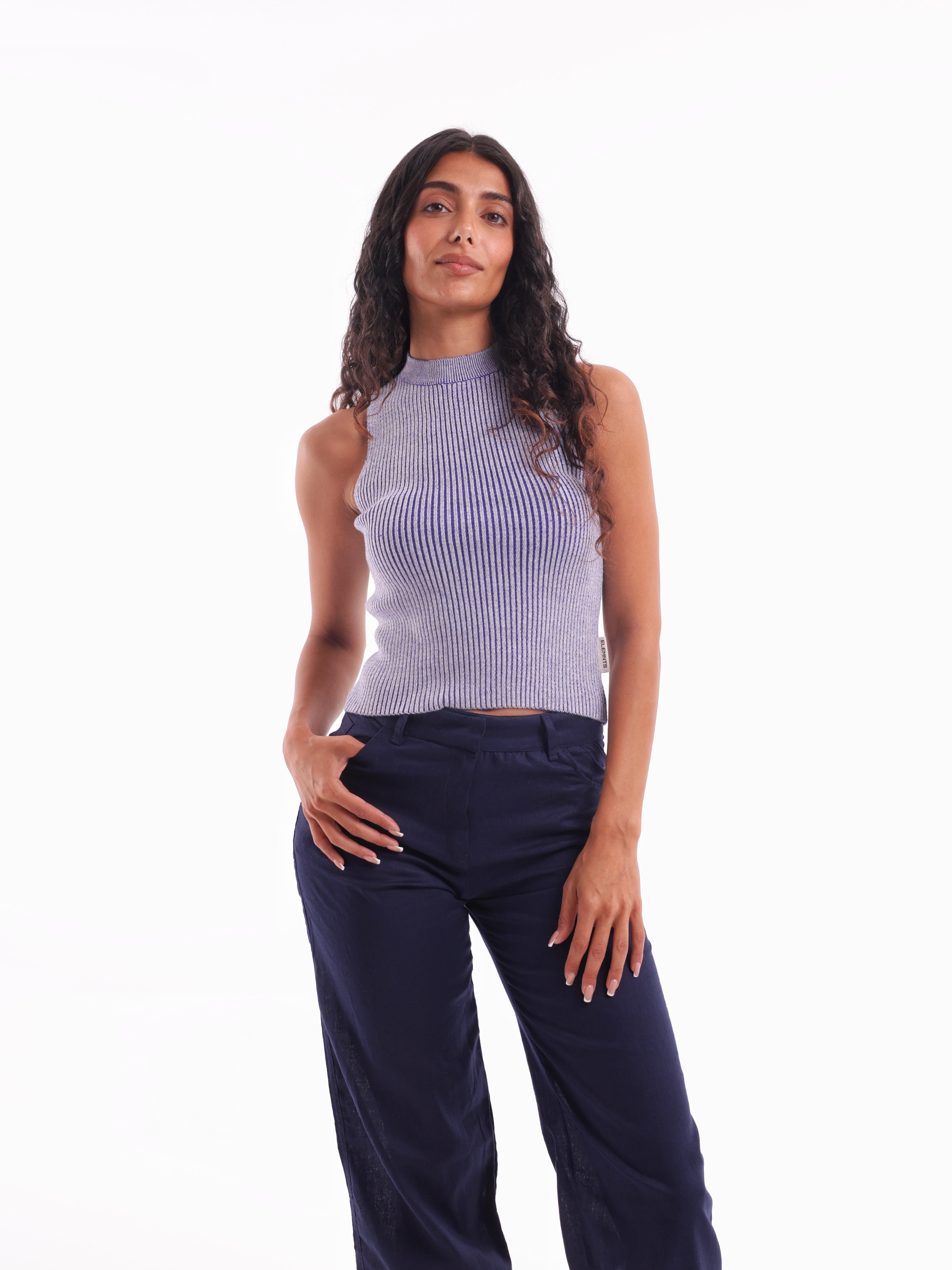 Two-Tone Knit Tank Top