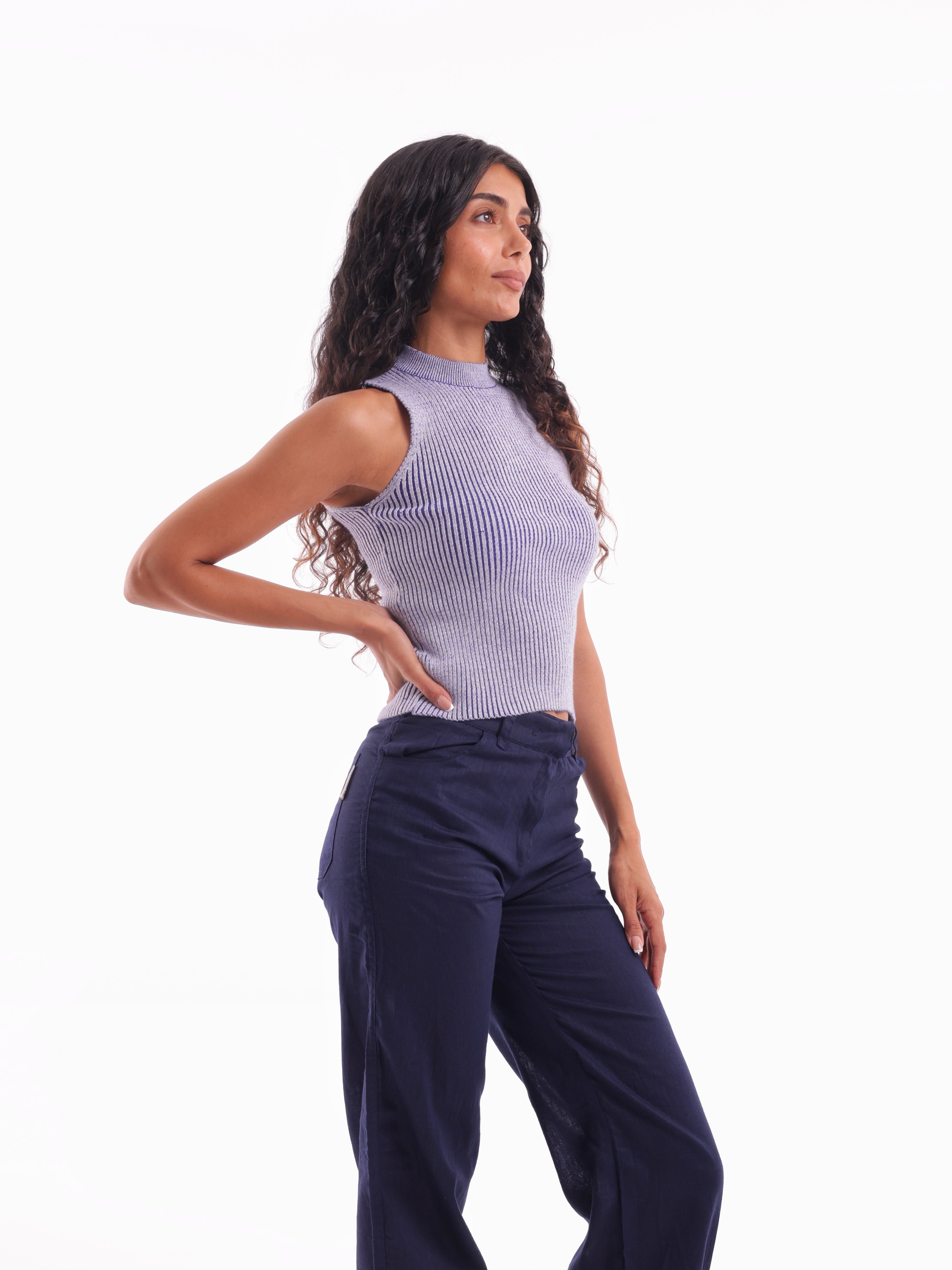 Two-Tone Knit Tank Top