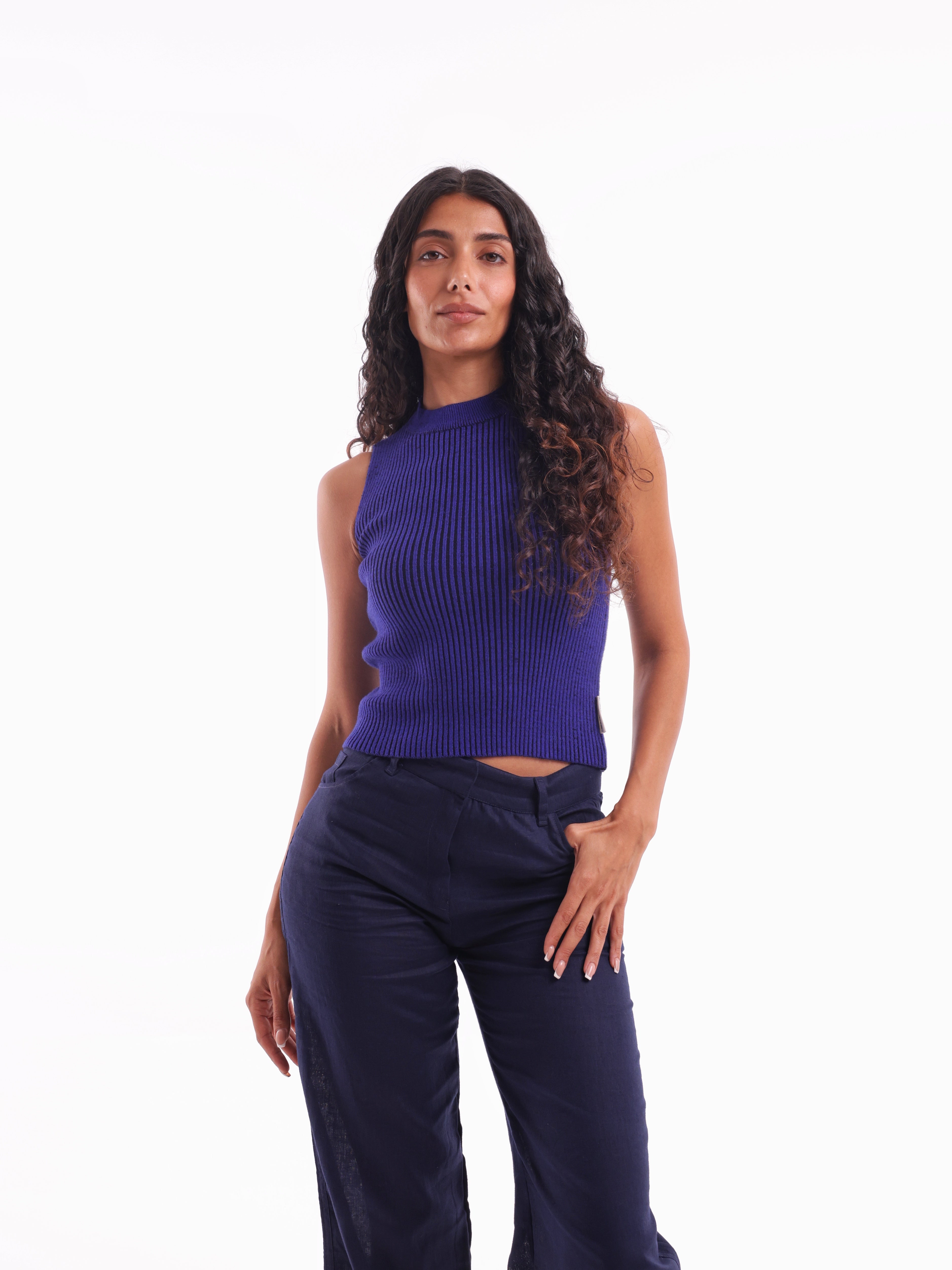 Two-Tone Knit Tank Top