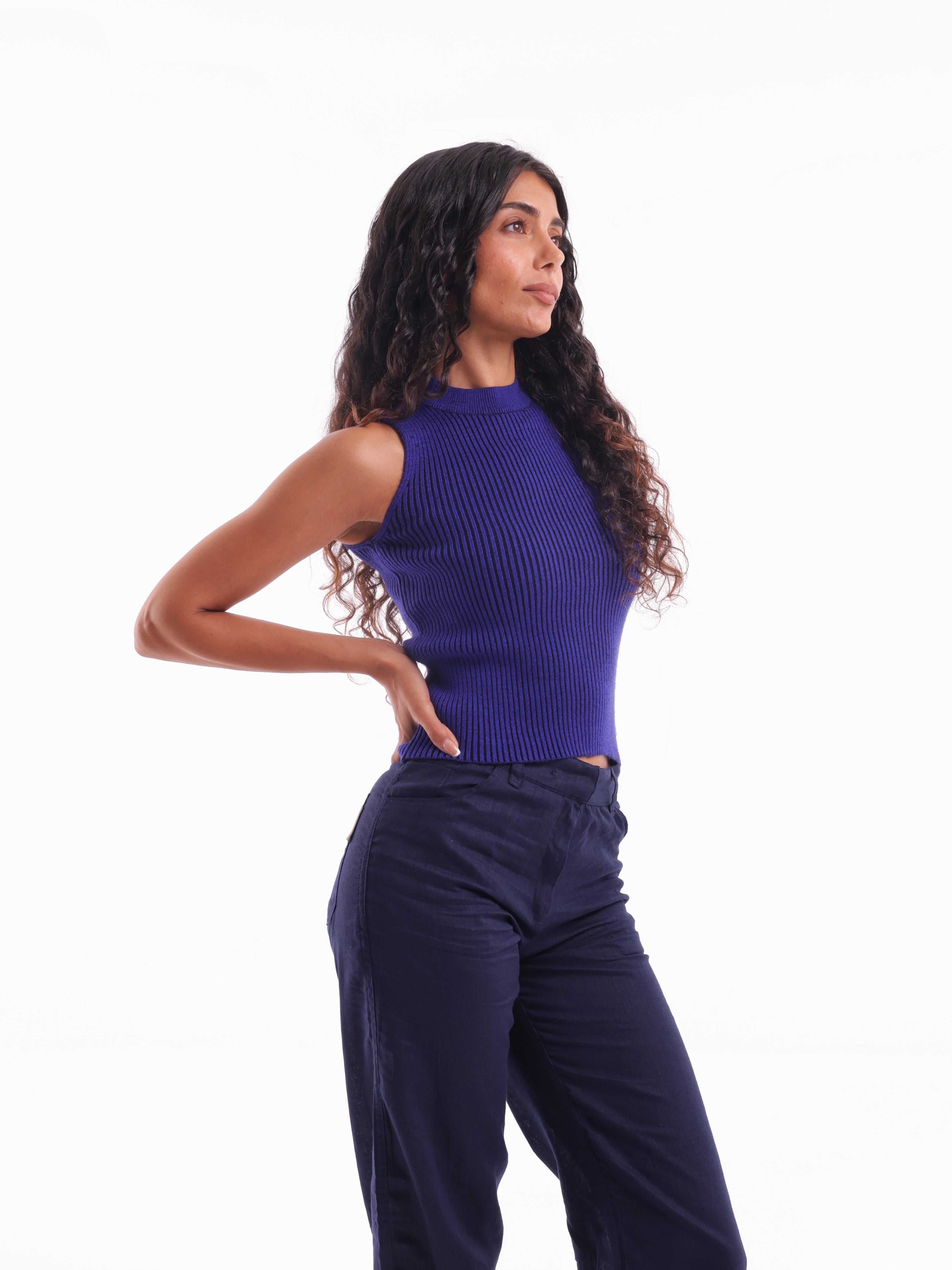 Two-Tone Knit Tank Top