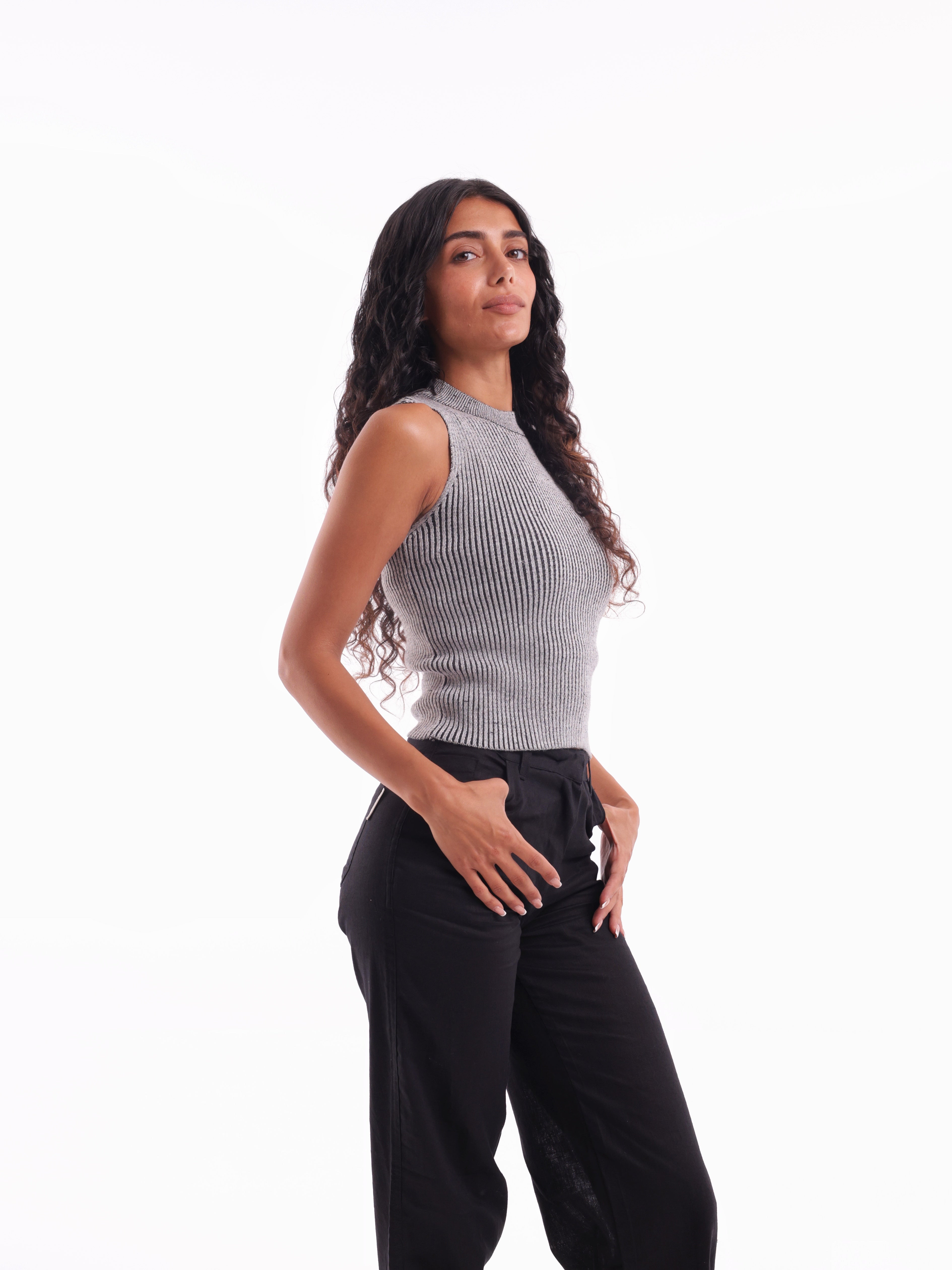 Two-Tone Knit Tank Top