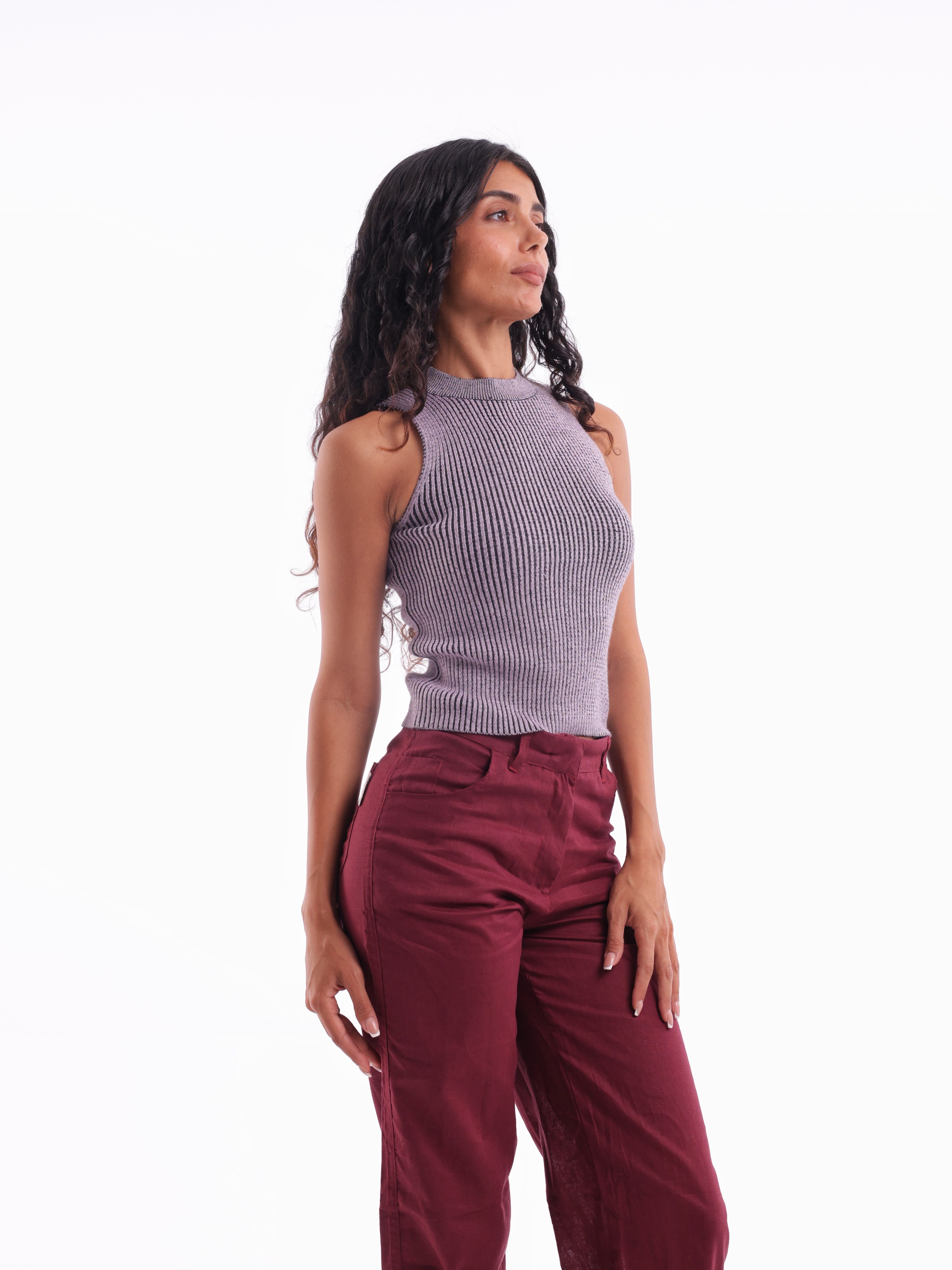 Two-Tone Knit Tank Top
