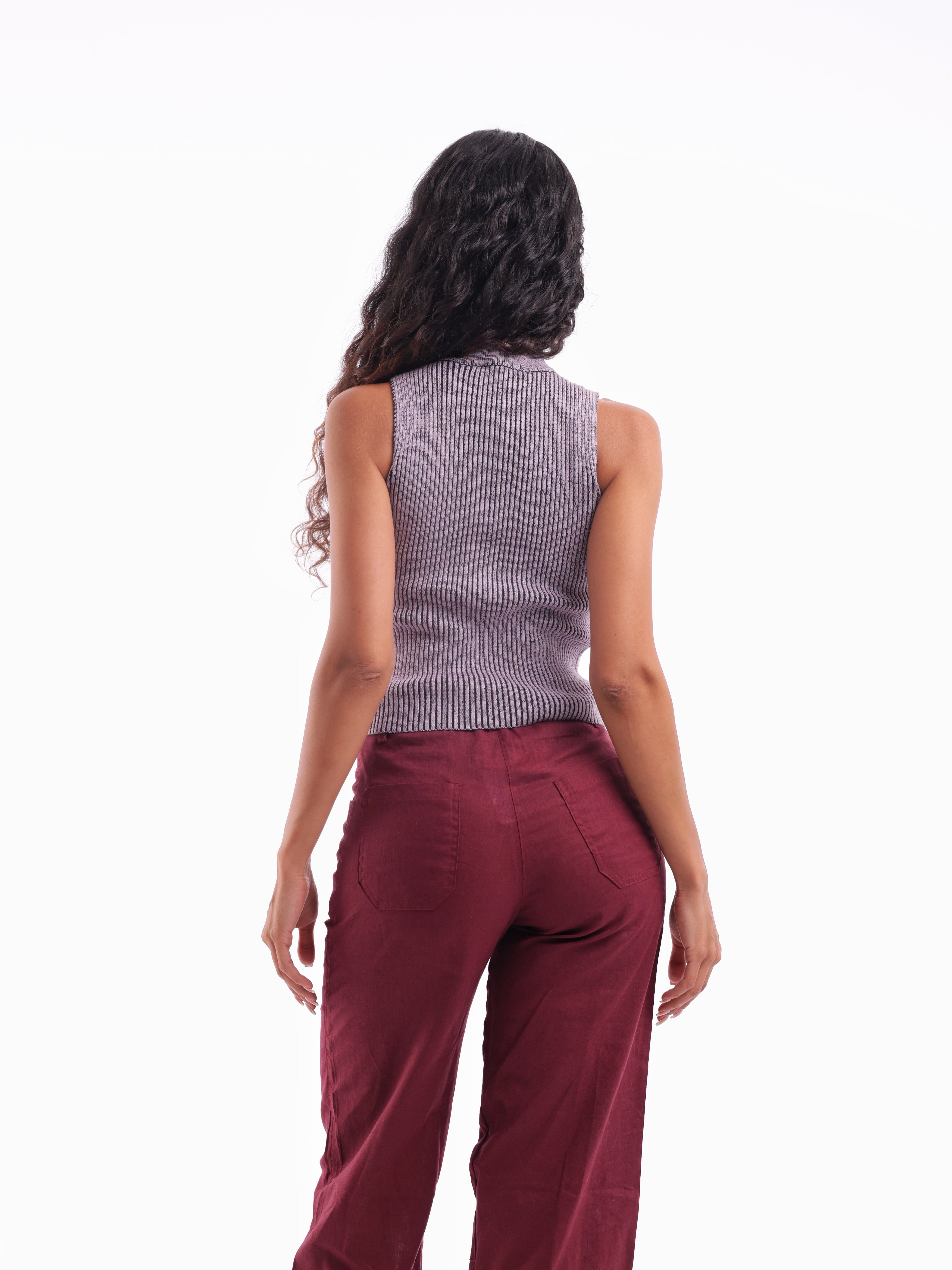 Two-Tone Knit Tank Top