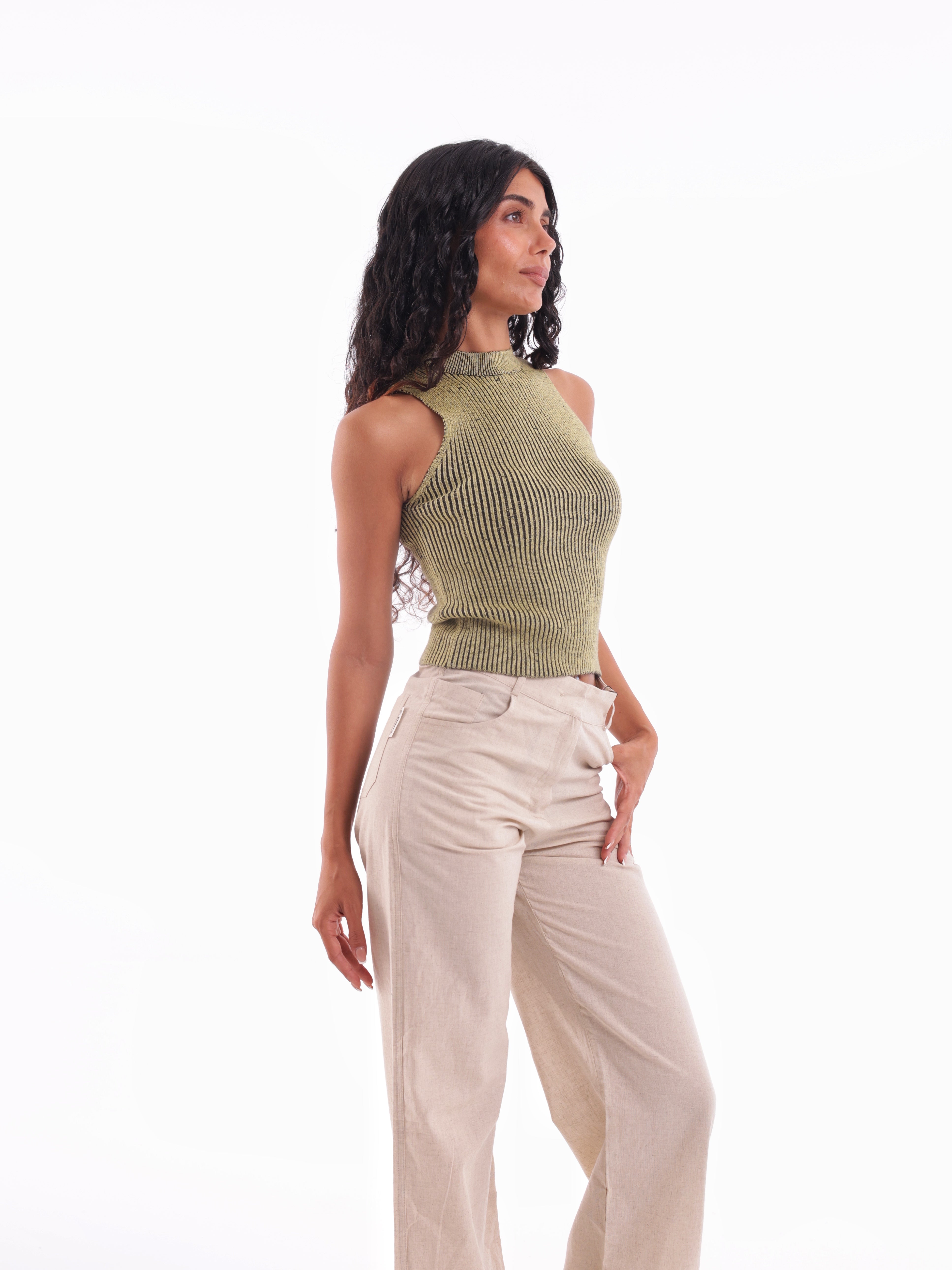 Two-Tone Knit Tank Top