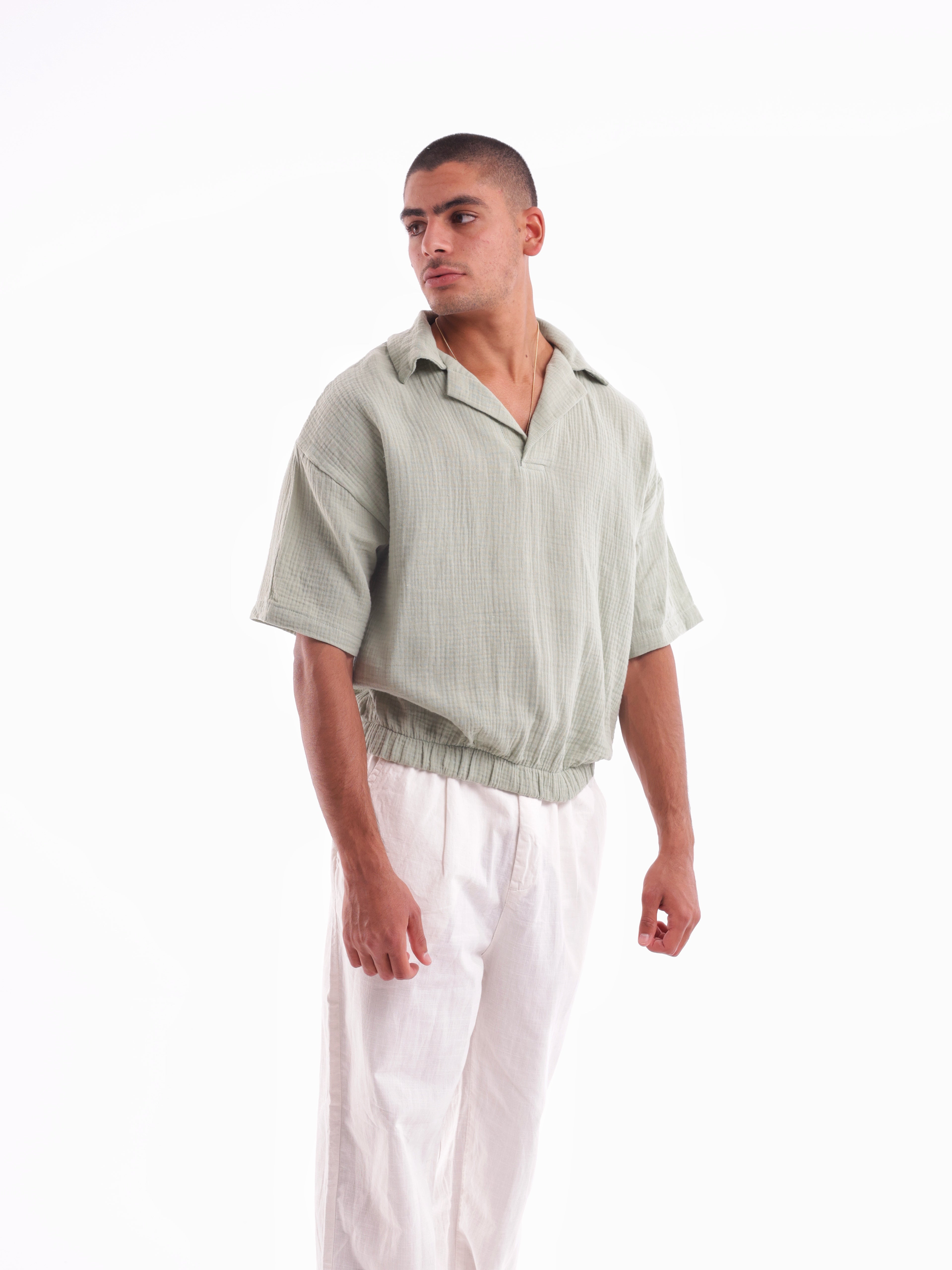 Crinkle Polo Shirt