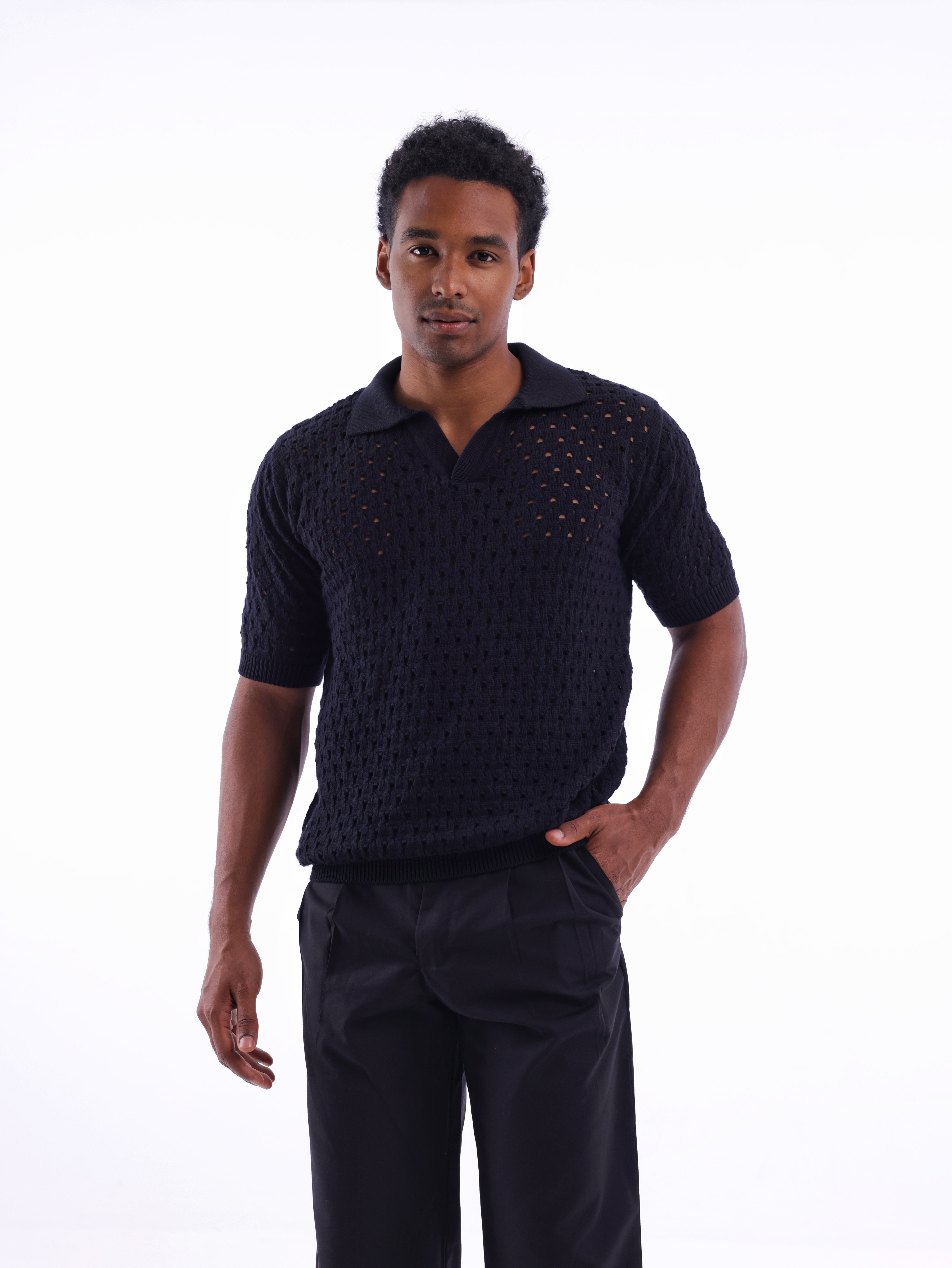 Mesh Knitted Polo
