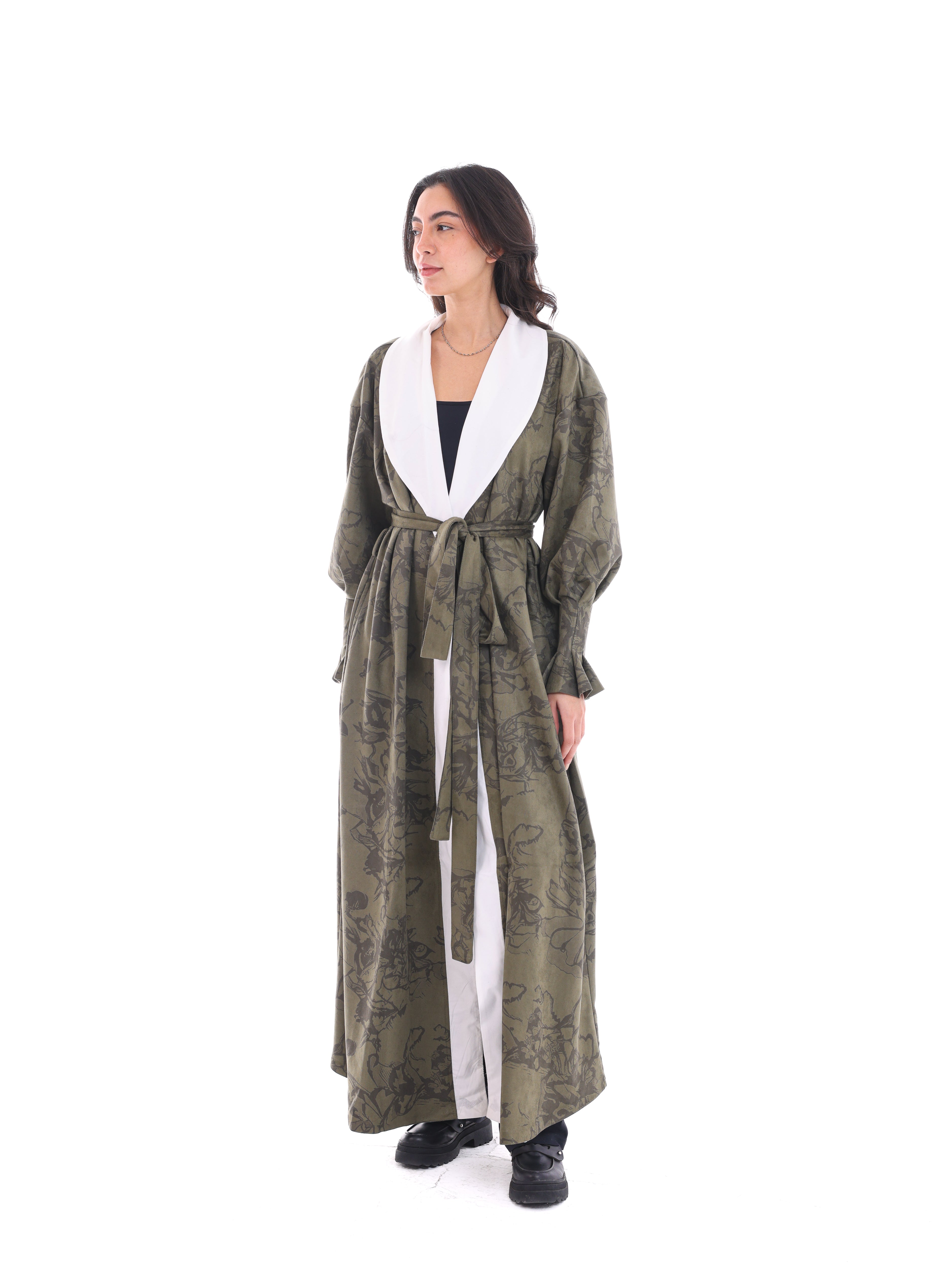 Cuffed Sleeve Printed Kaftan