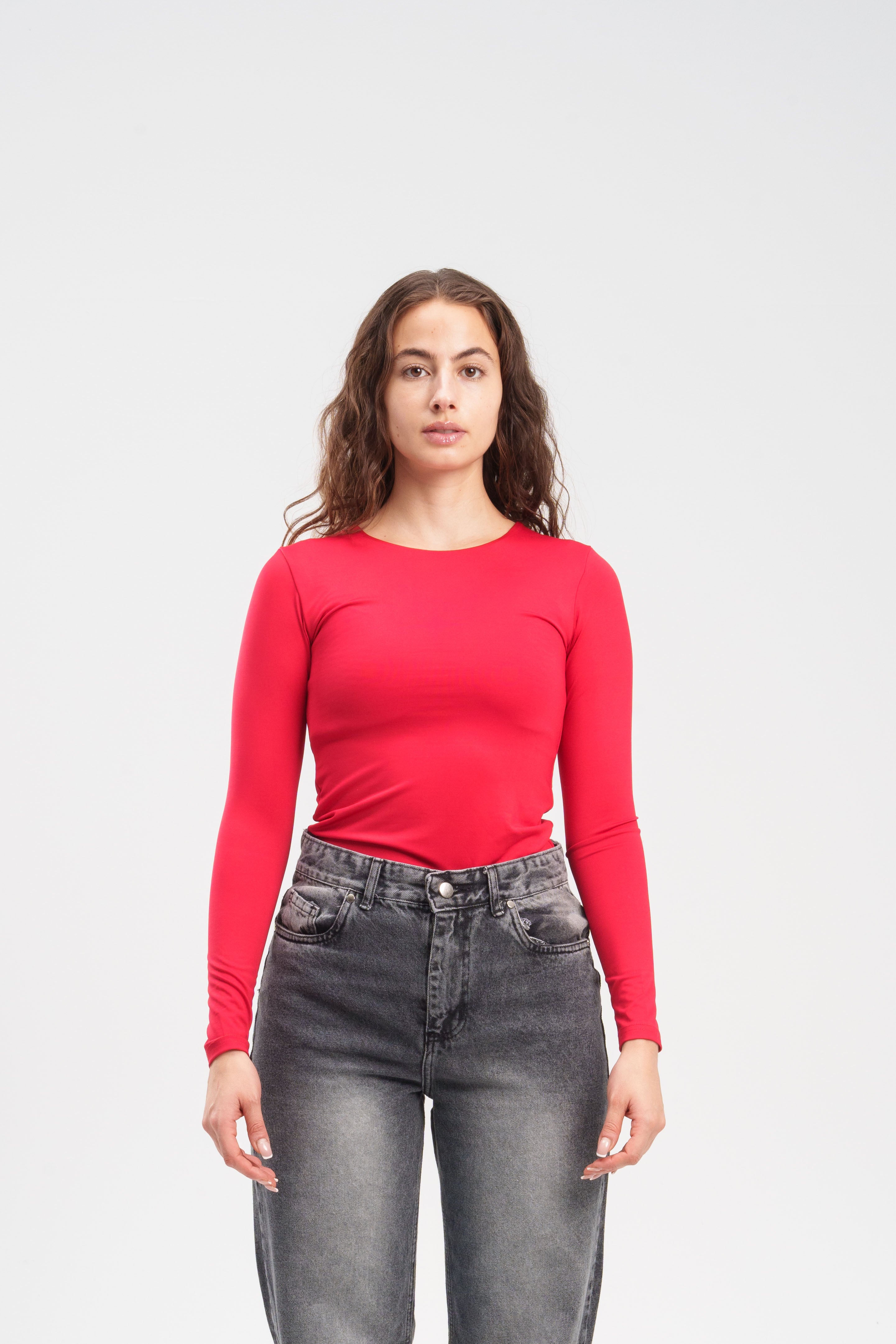 Long-Sleeve Round Top