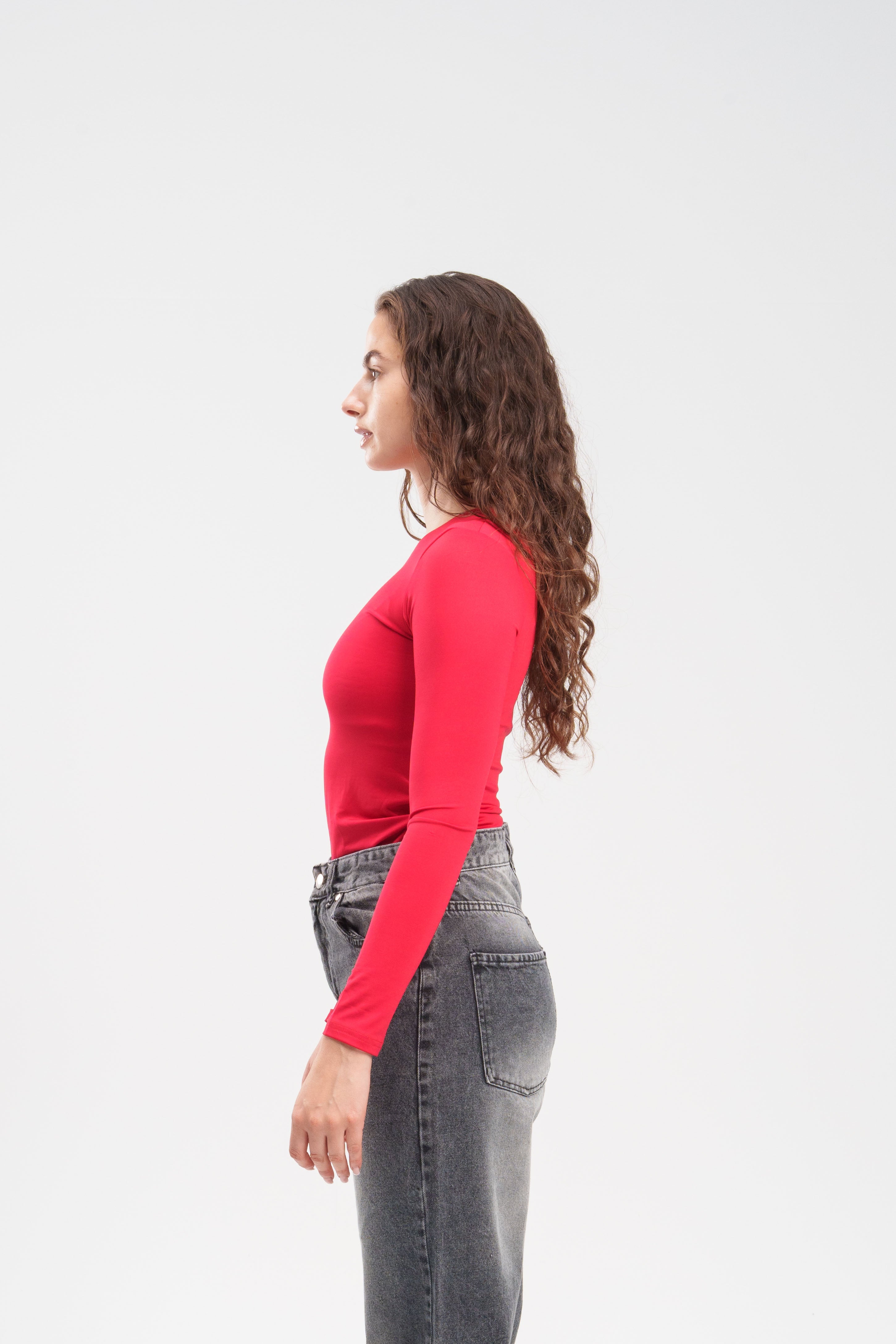 Long-Sleeve Round Top