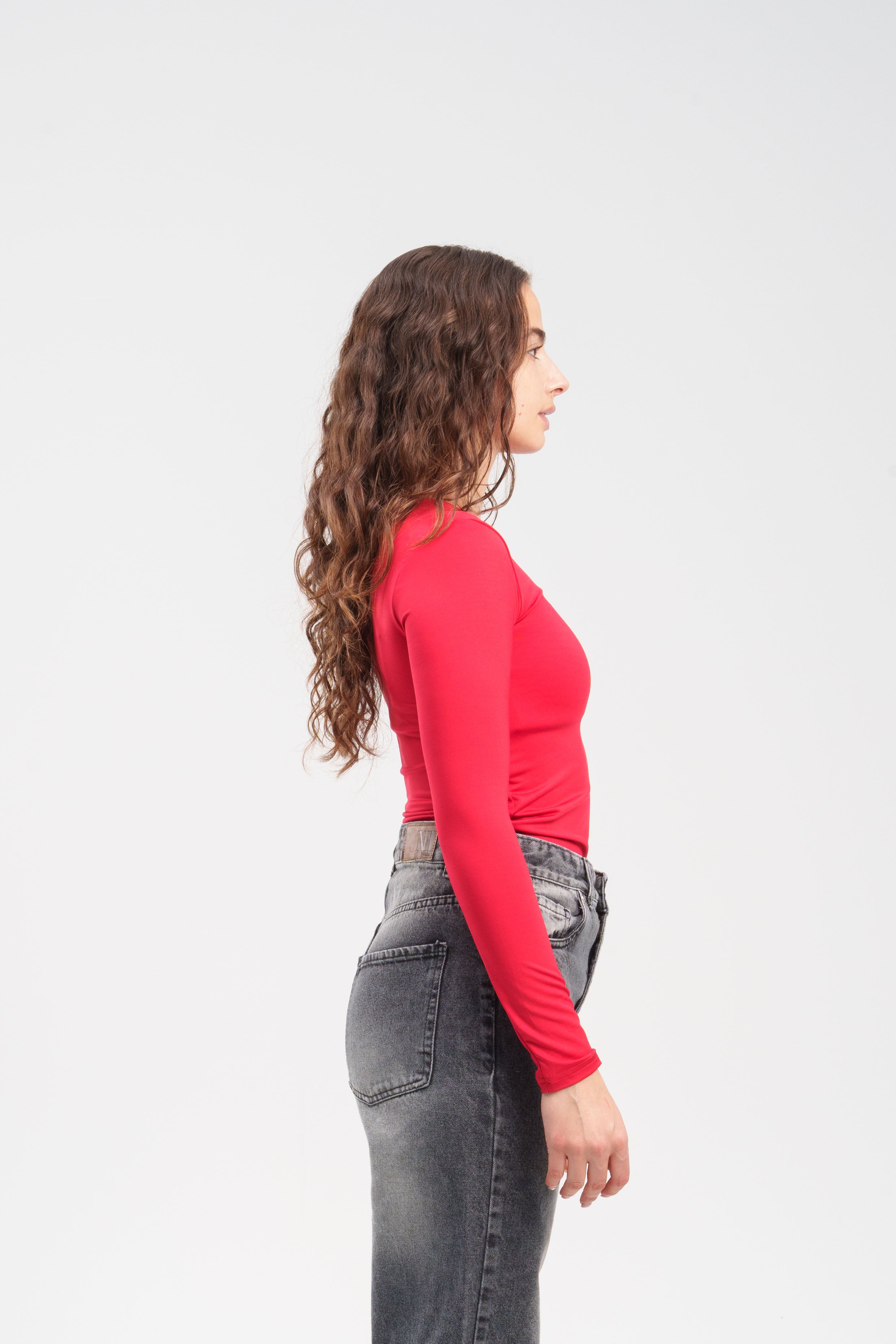 Long-Sleeve Round Top