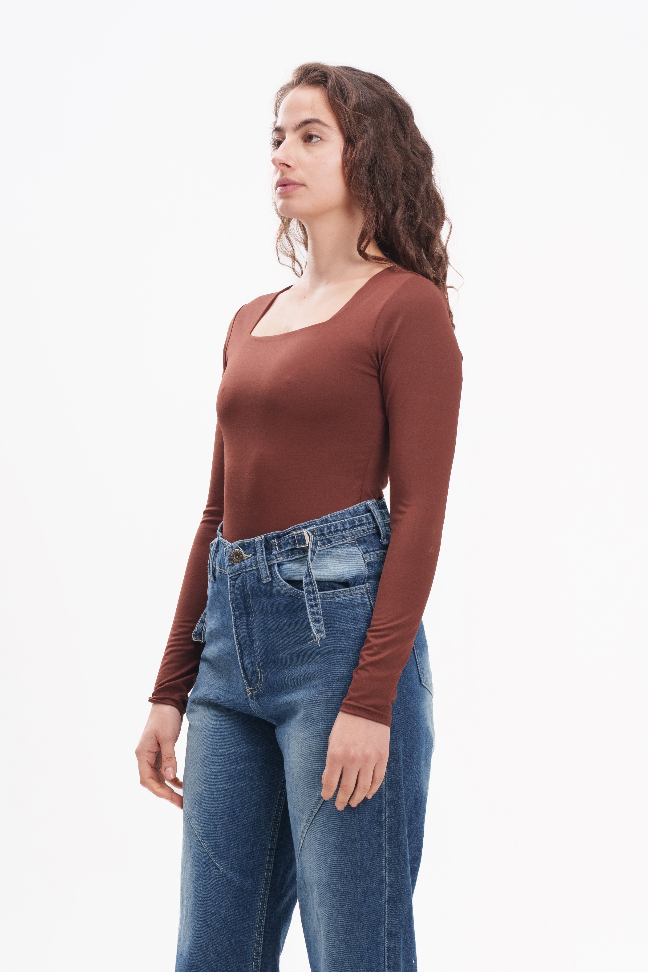 Long-Sleeve Square Bodysuit
