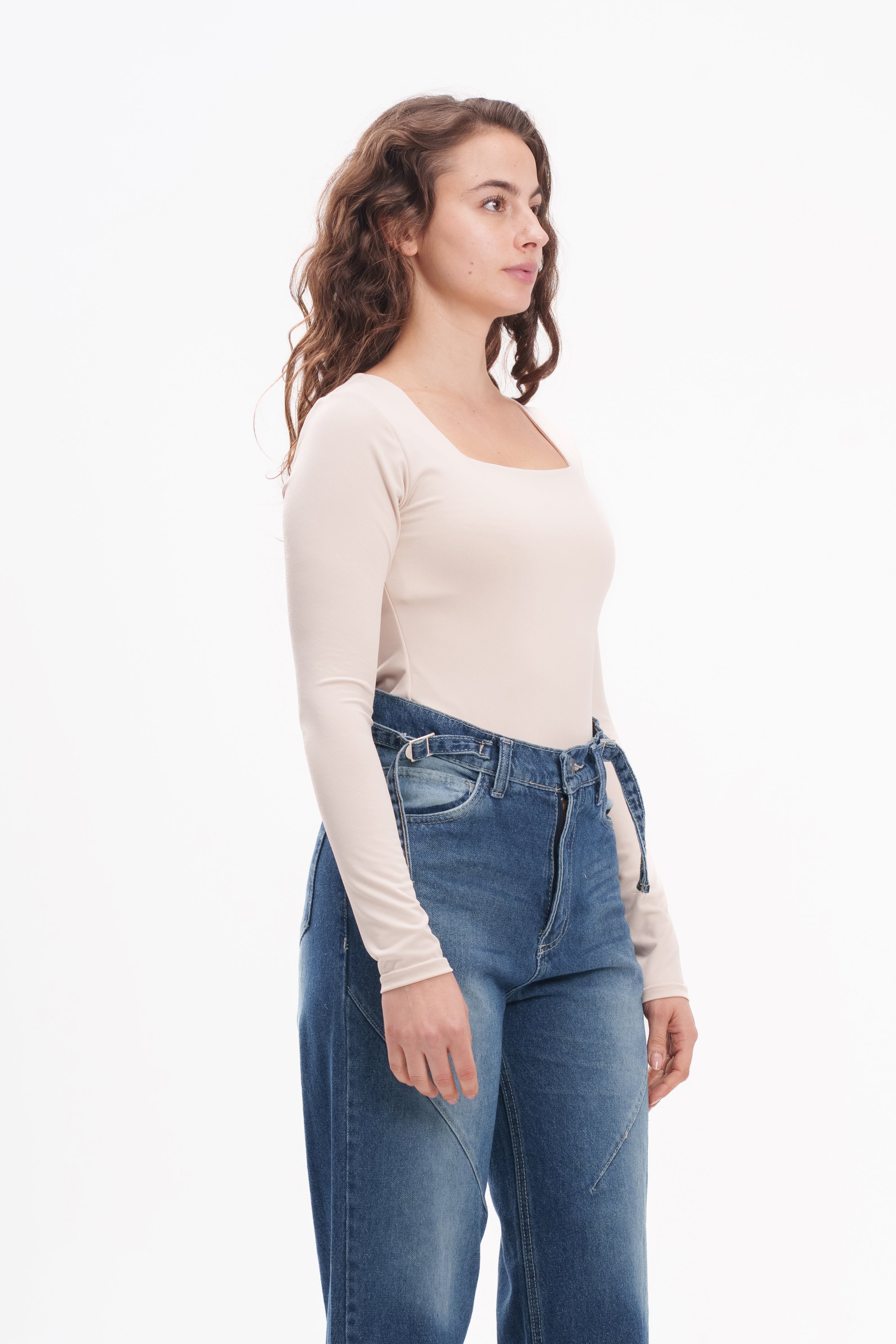 Long-Sleeve Square Bodysuit