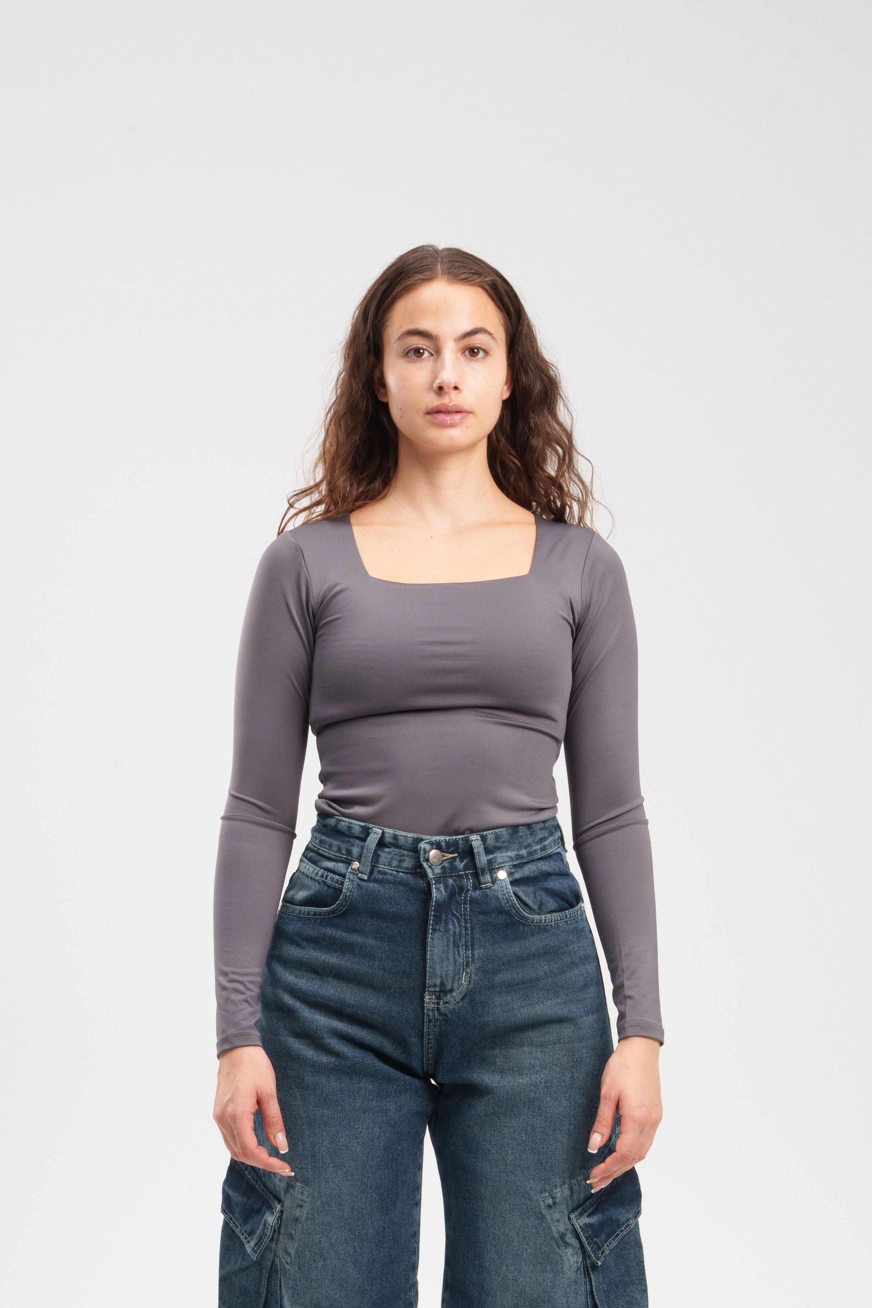 Long-Sleeve Square Top