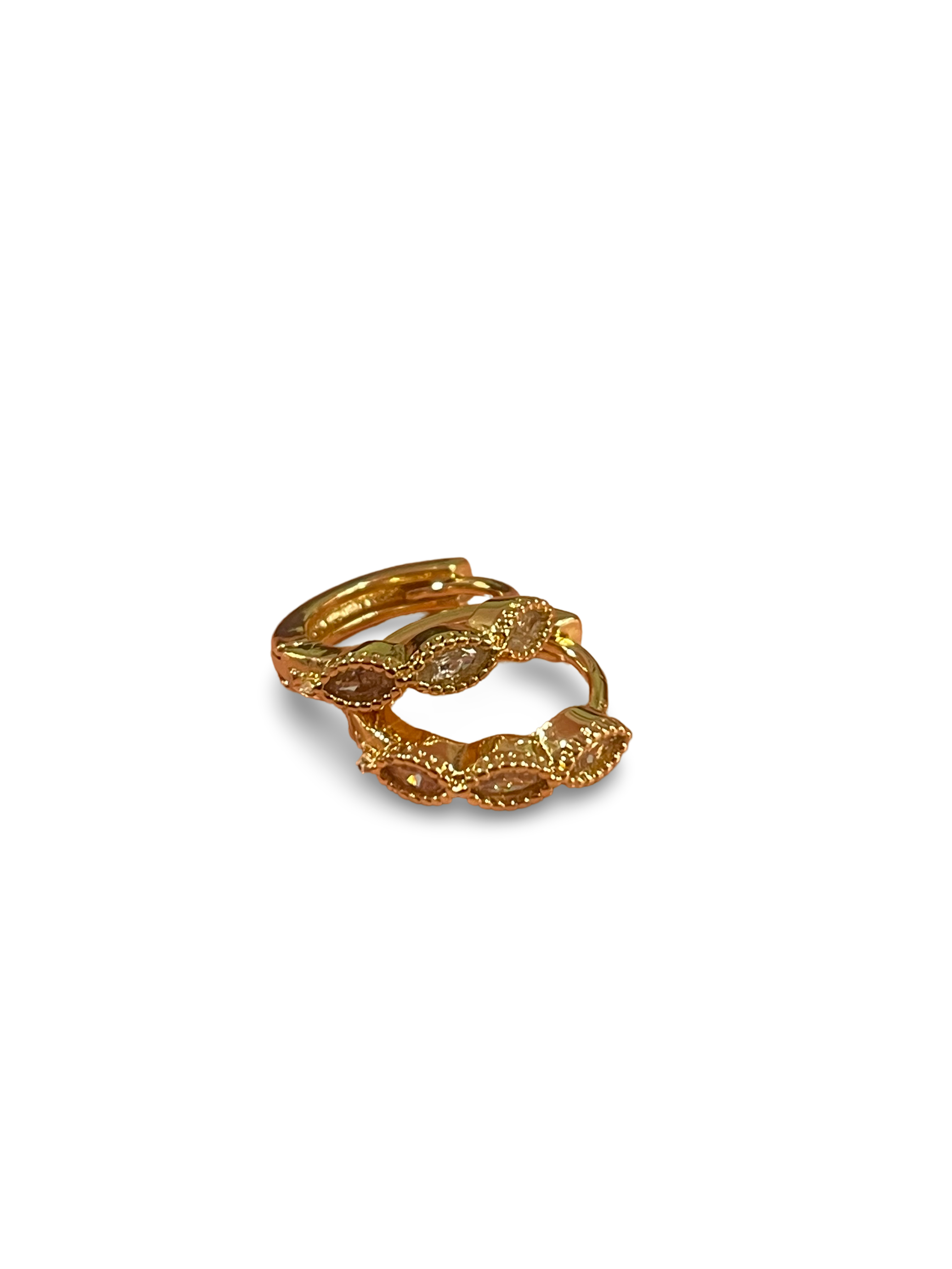 Dainty Stones Hoops - Gold Plated
