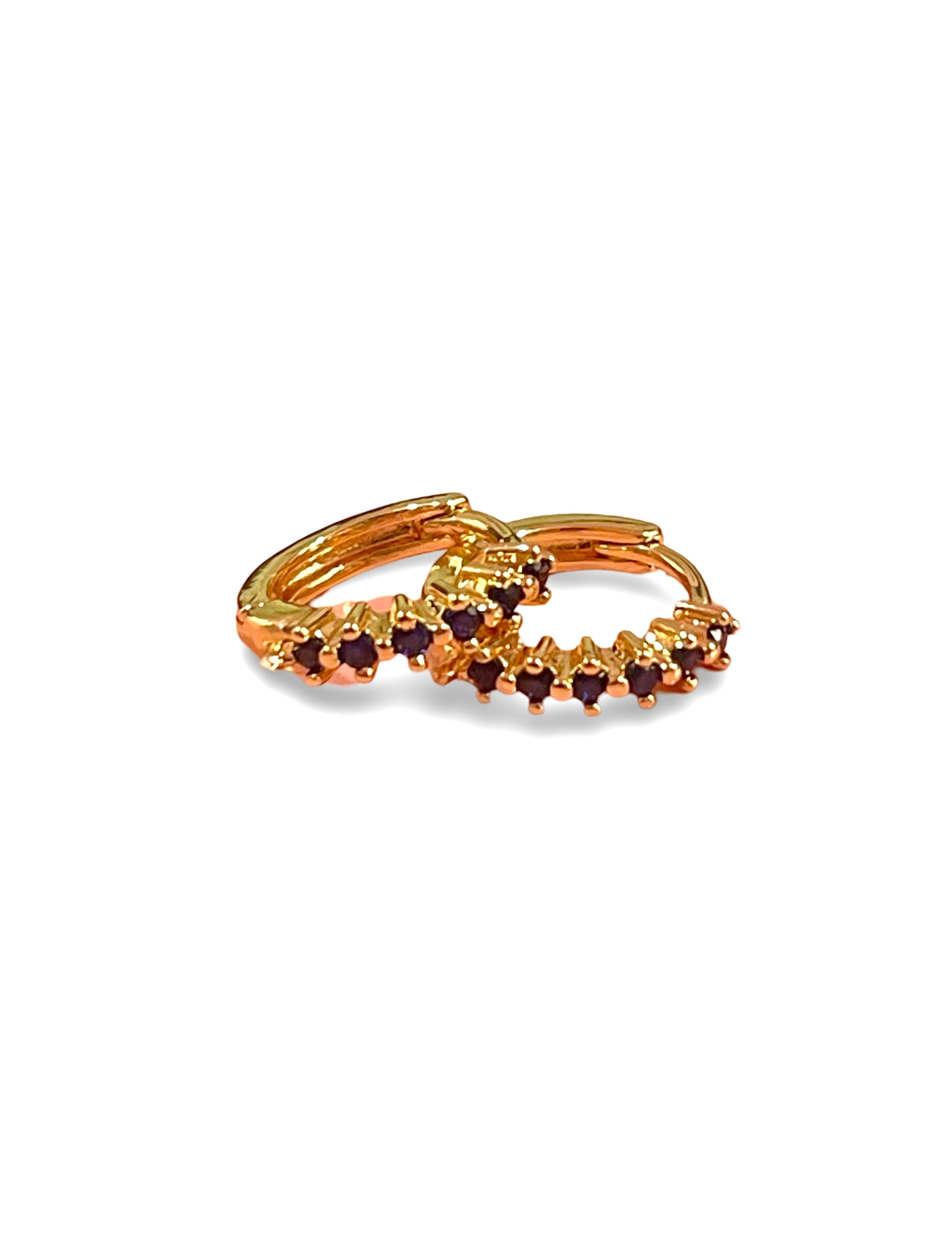 Dainty Stones Hoops 2.0 - Gold Plated