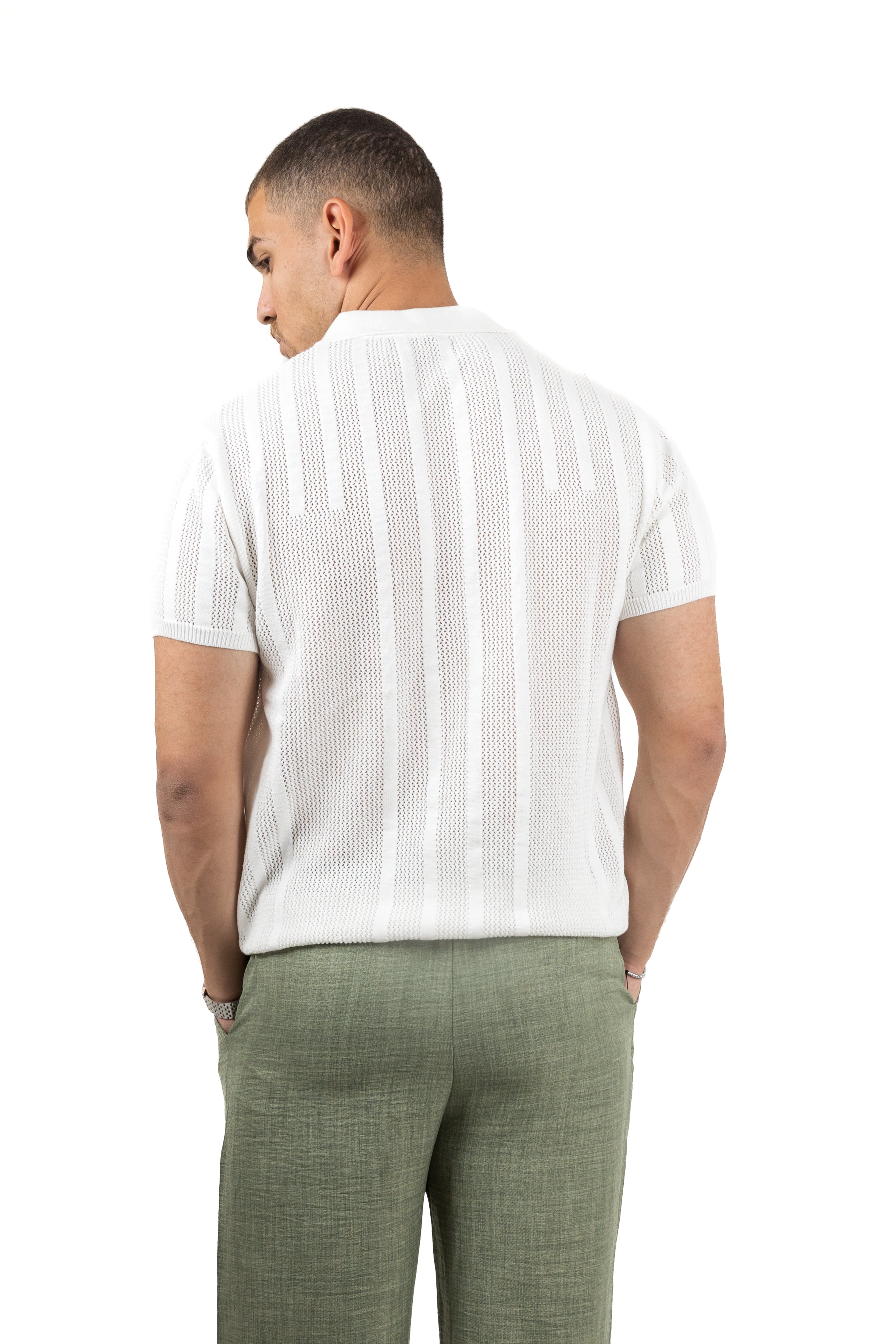 Knitted Quarter-Zipper Polo