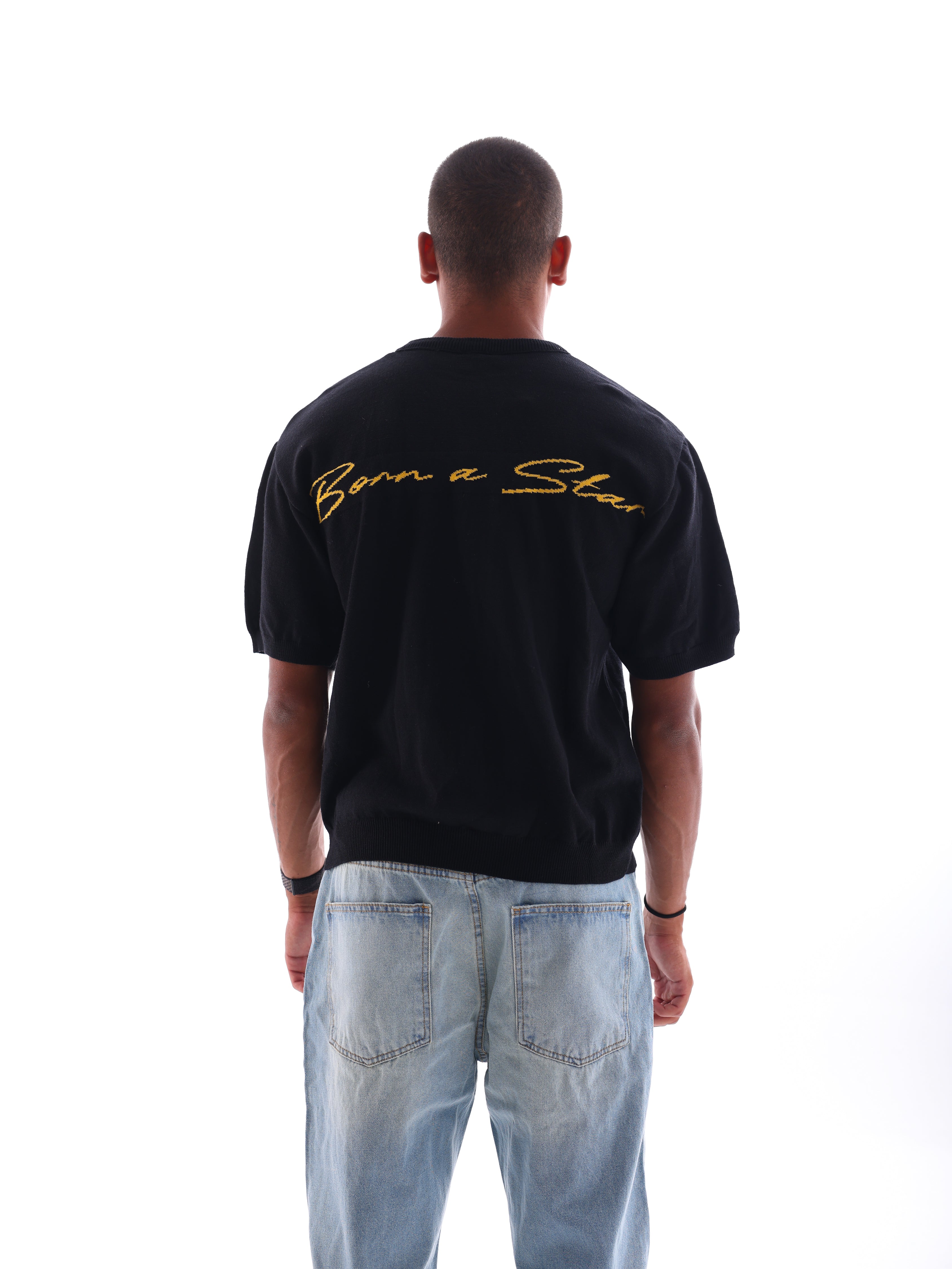 Born A Star Round Knitted T-Shirt