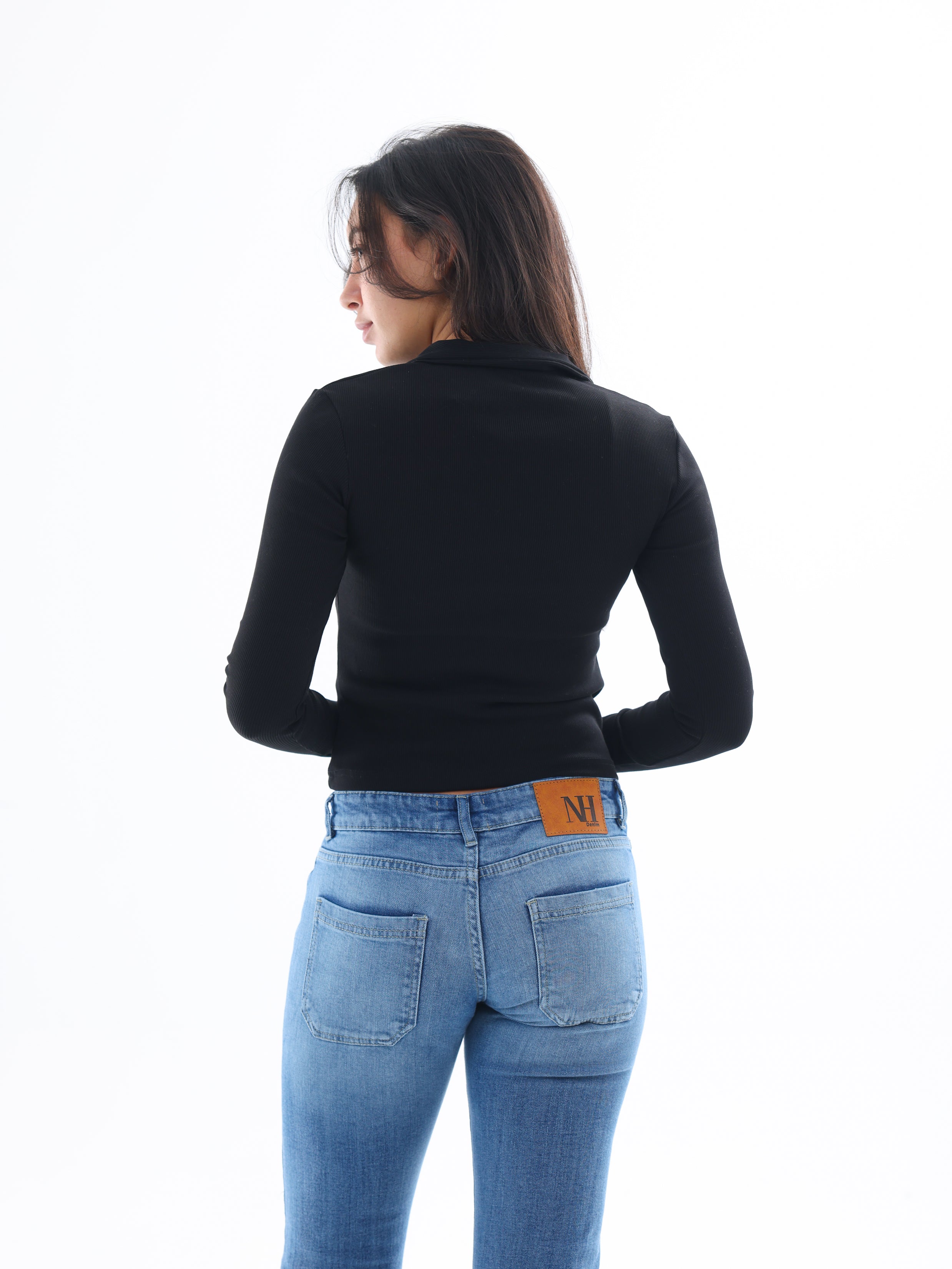 Ribbed Long-Sleeve Polo