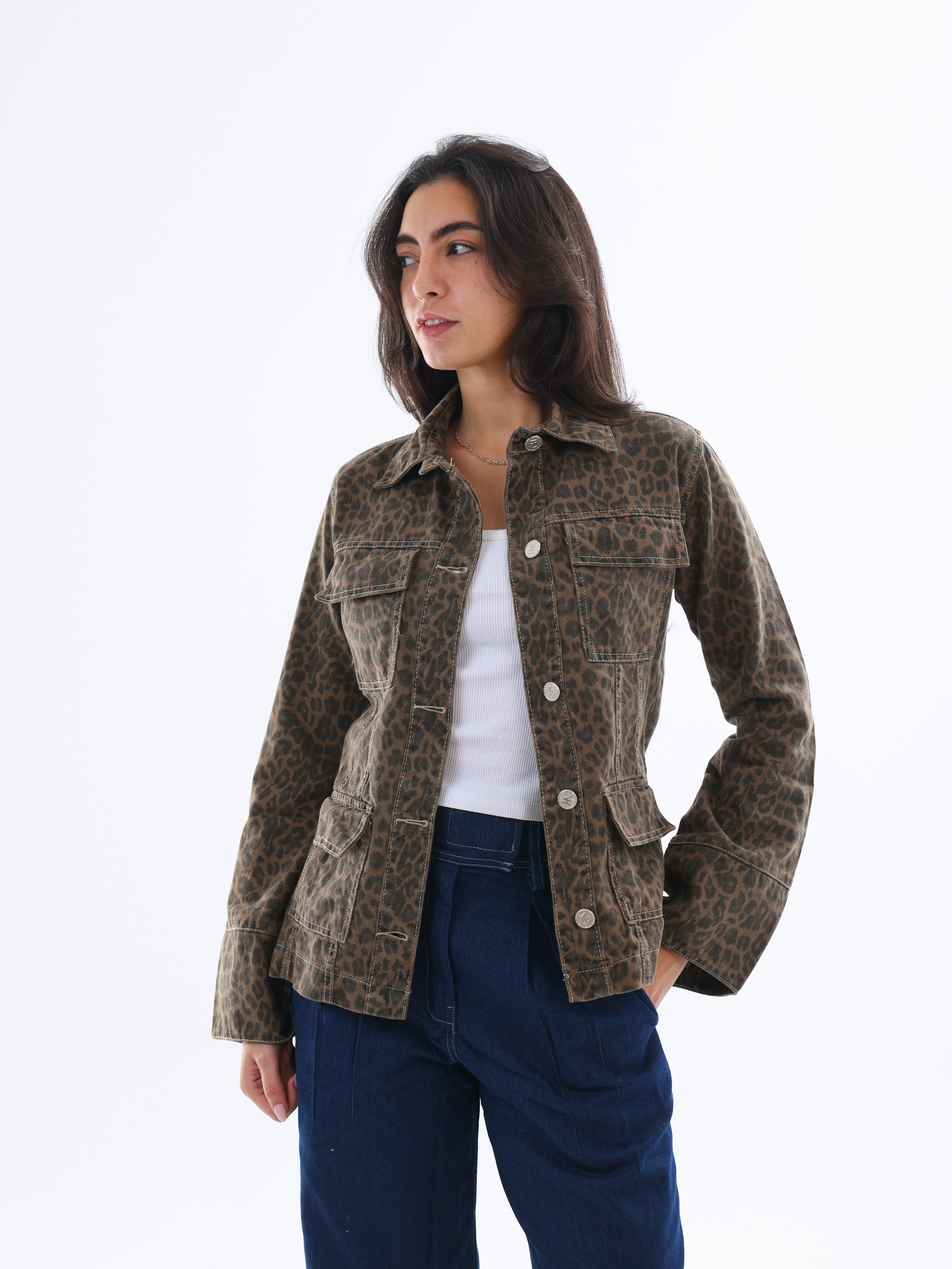 Leopard Denim Jacket