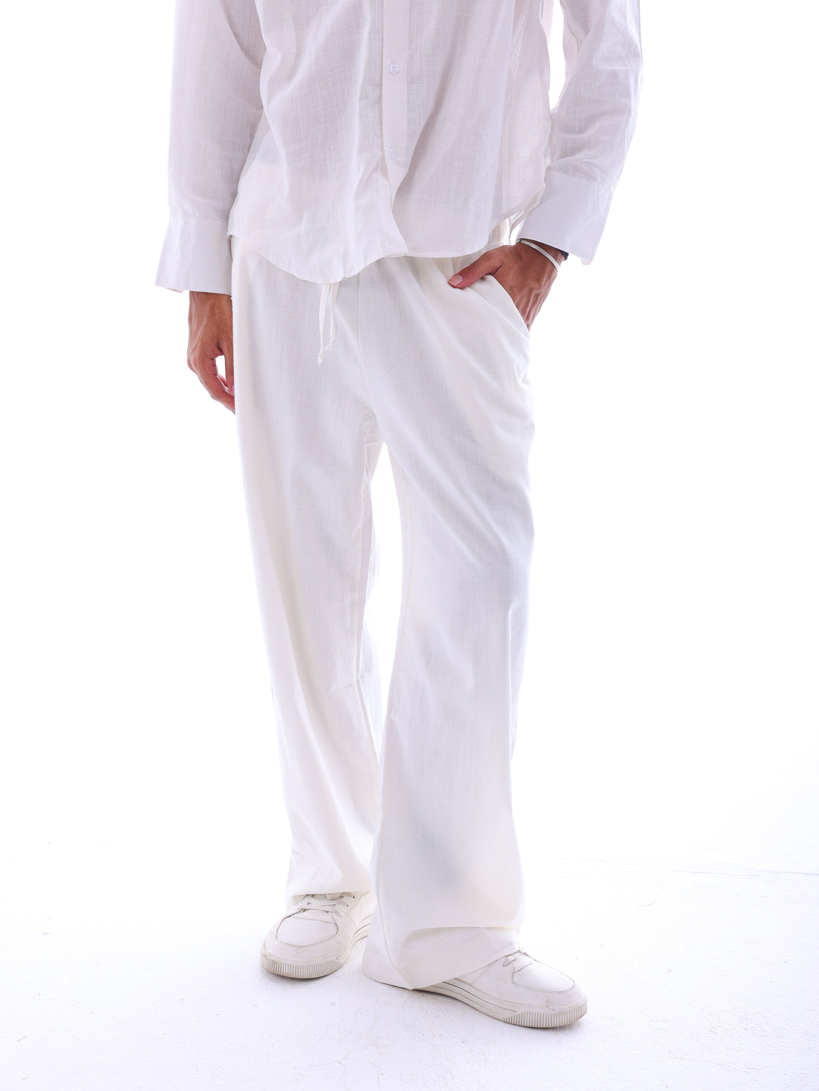 Wide-Leg Linen Trousers