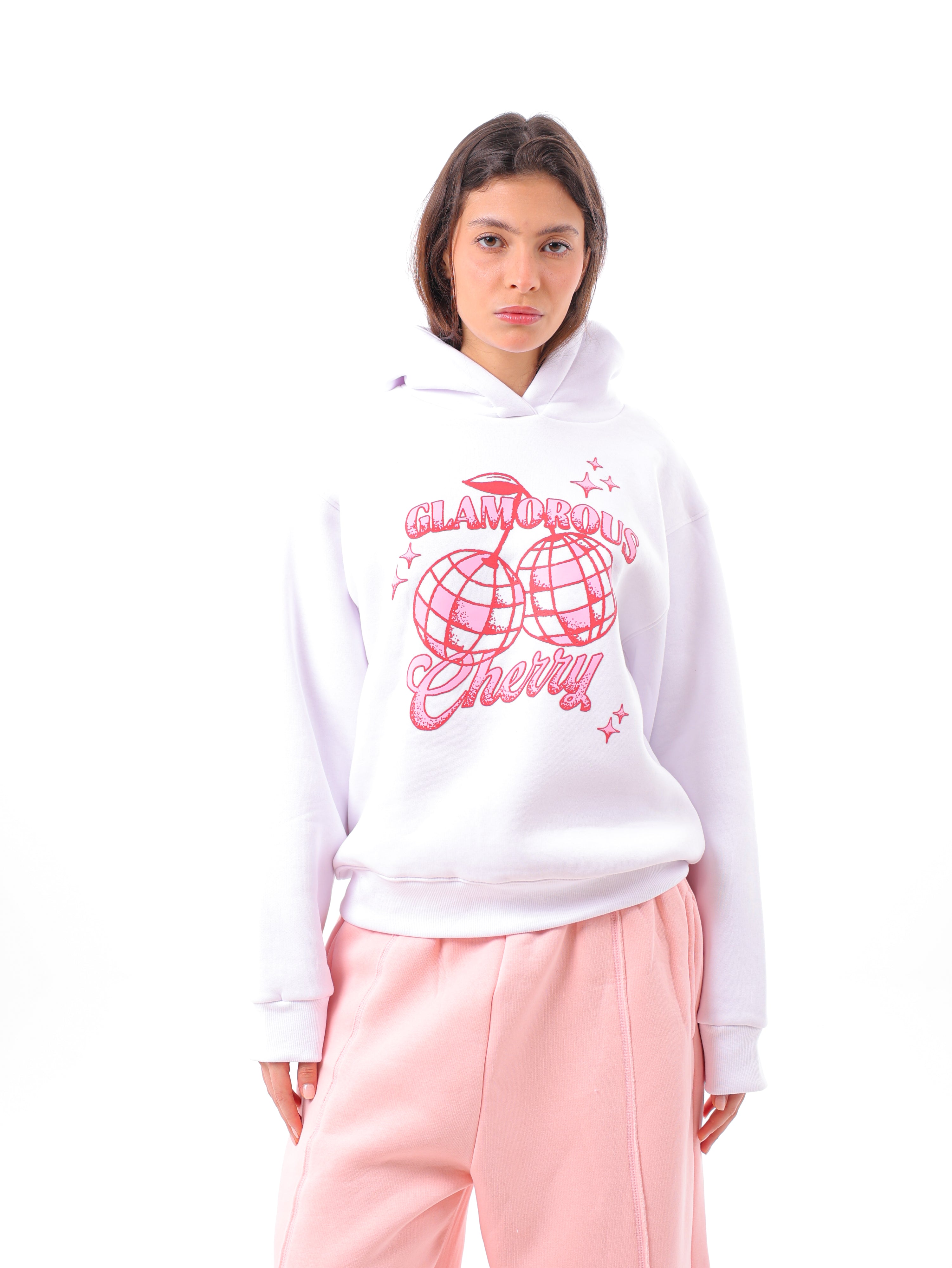 Glamorous Cherry Printed Oversized Hoodie