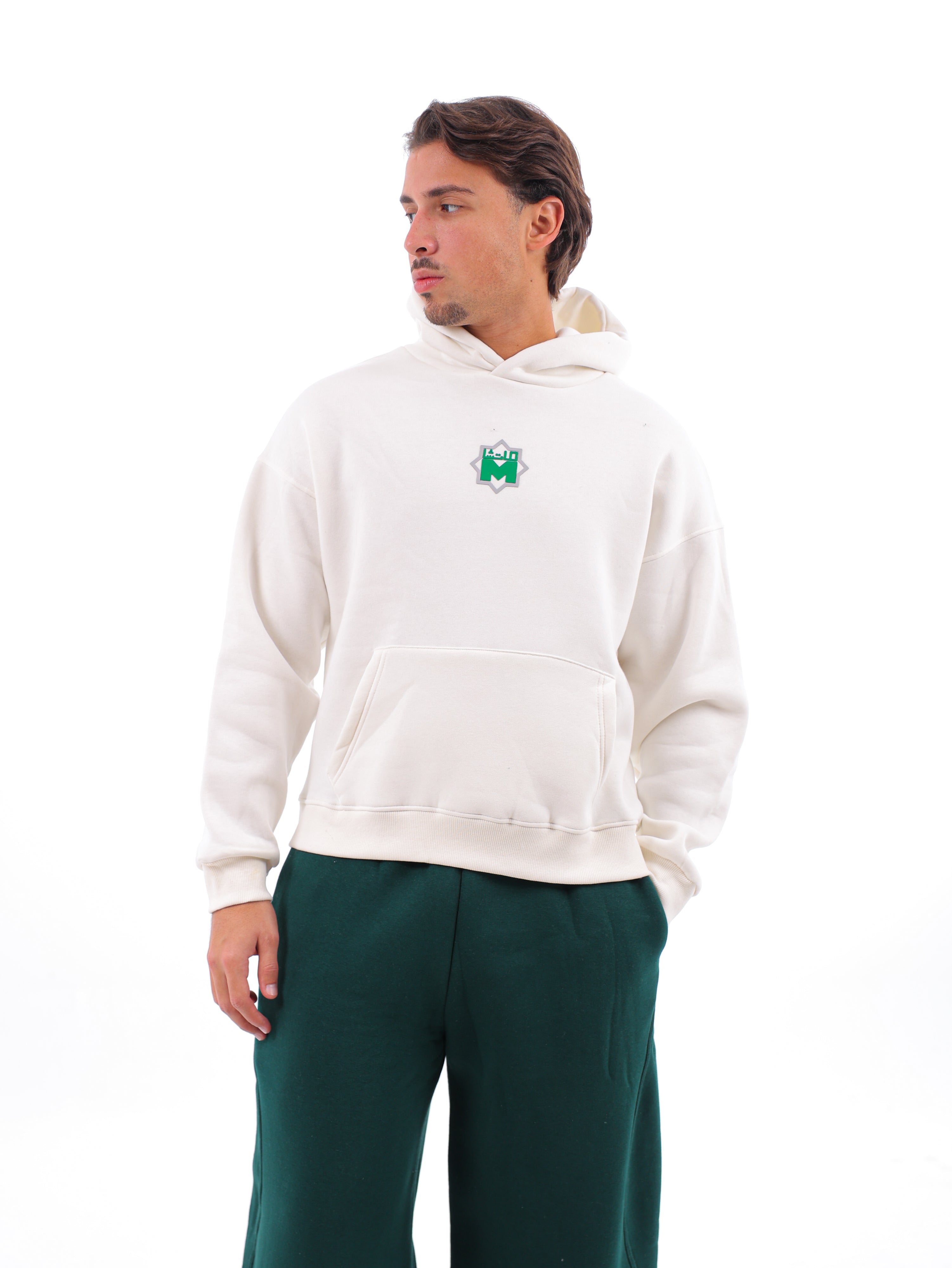 Matcha Boxy Printed Hoodie