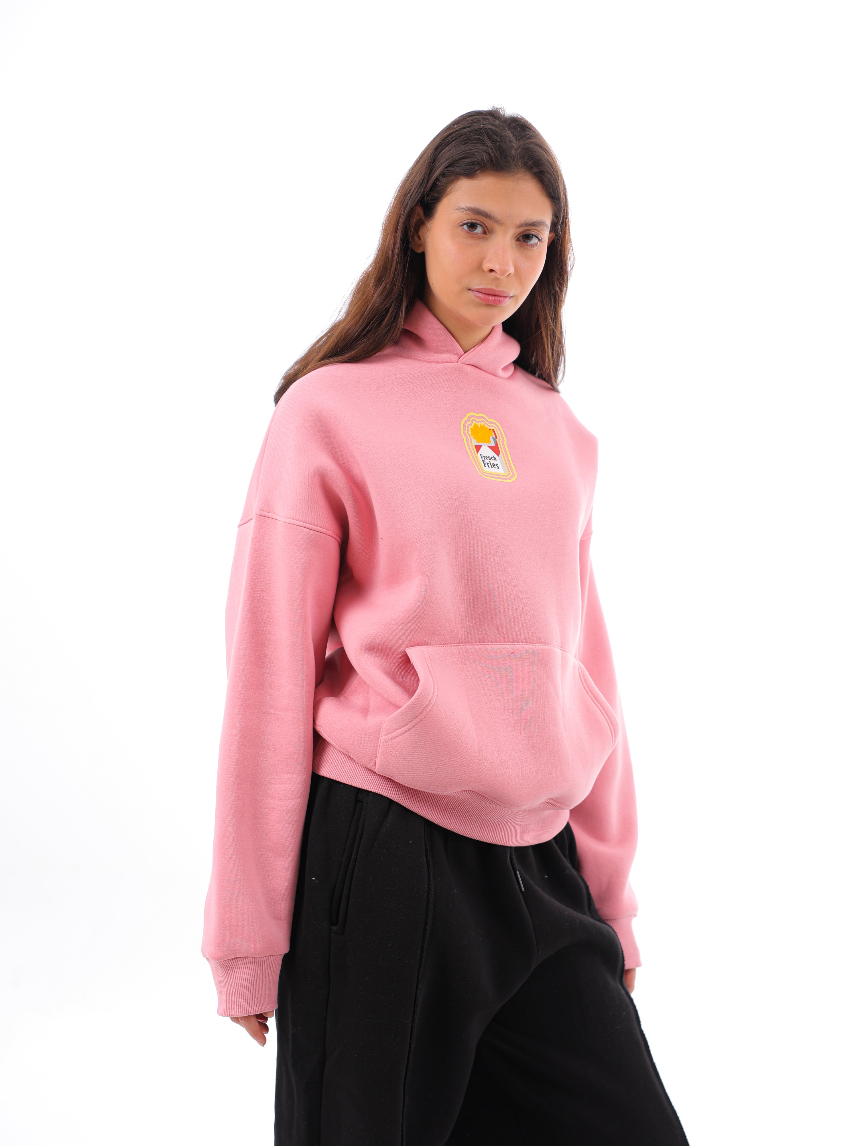 French Fries Boxy Printed Hoodie